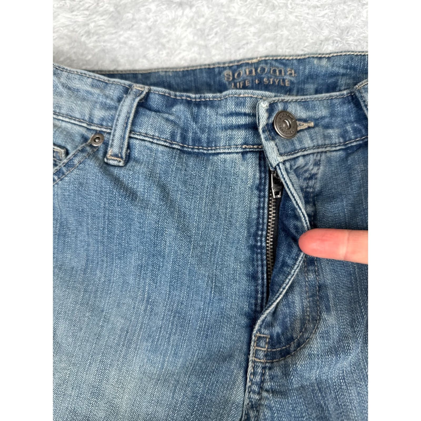 Vintage Sonoma Jeans Womens 12 Blue Denim Jeans Bootcut Mid Rise Cotton Blend 31x30 Womens Size 34" / US 12 / IT 48 - 5 Thumbnail