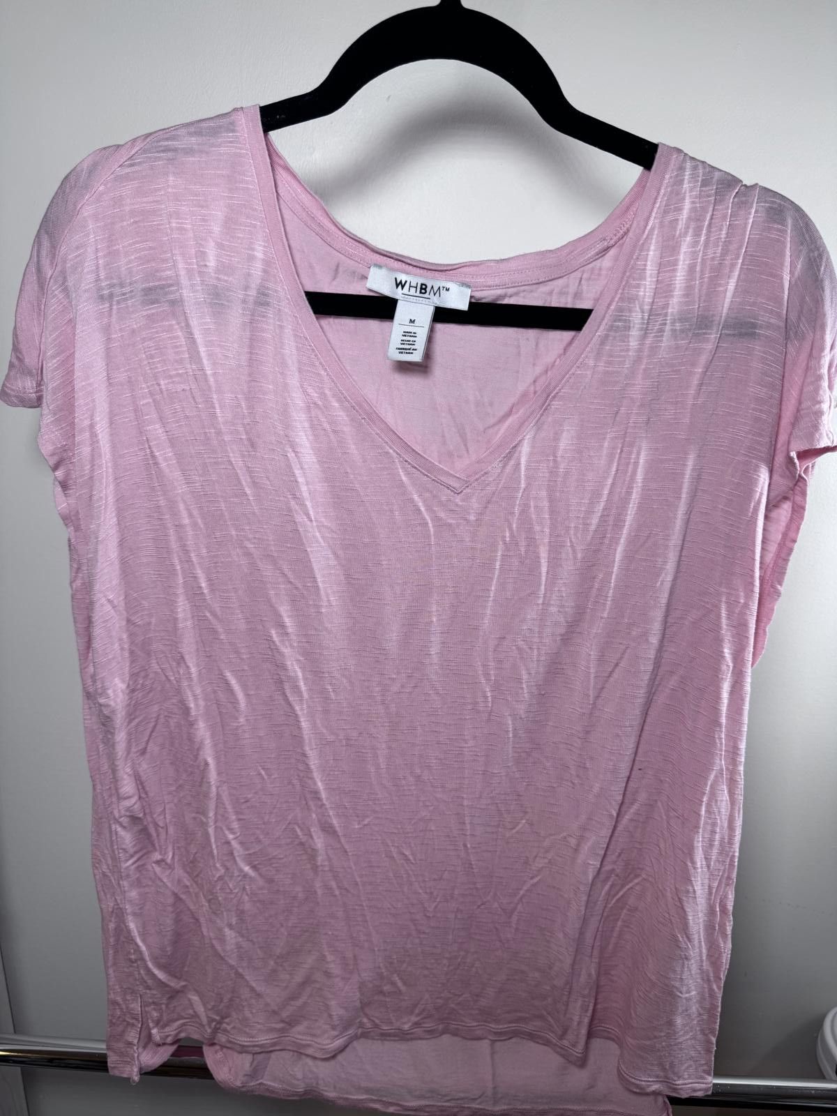 Whim Golf WHBM Women's Casual Pink V-Neck T-Shirt - Size M Size M / US 6-8 / IT 42-44 - 1 Thumbnail