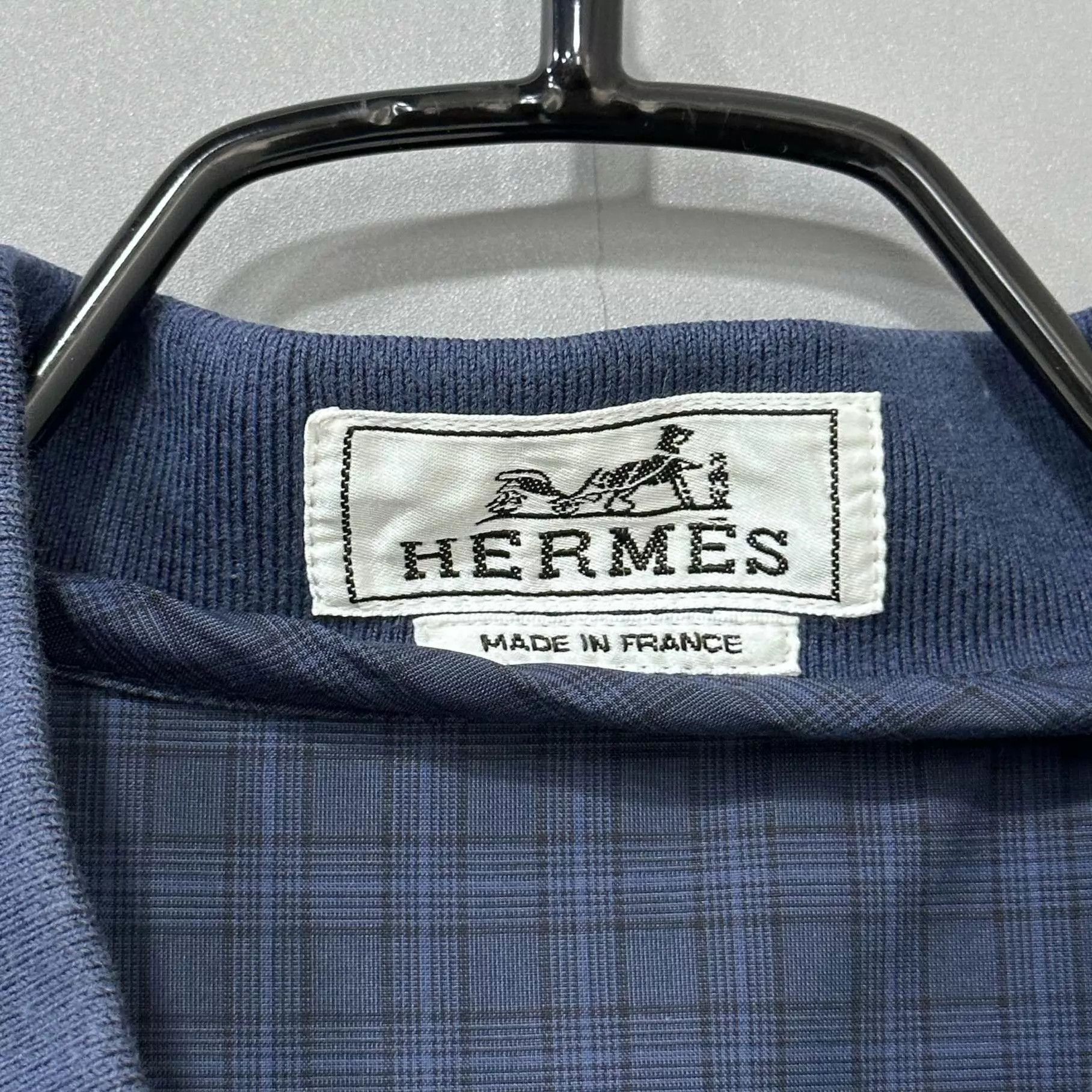 Hermes HERMES Blue Check Zip Jacket Men's 41 Size US L / EU 52-54 / 3 - 5 Thumbnail