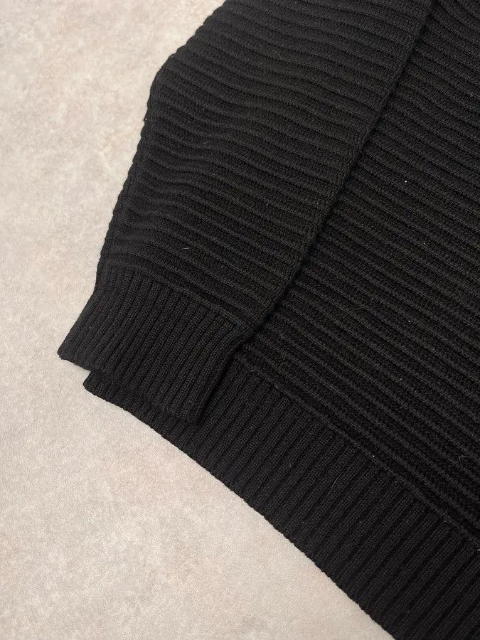 Armani 2000s Armani Asymmetrical Zip Collar Black Sweater Size US L / EU 52-54 / 3 - 7 Thumbnail