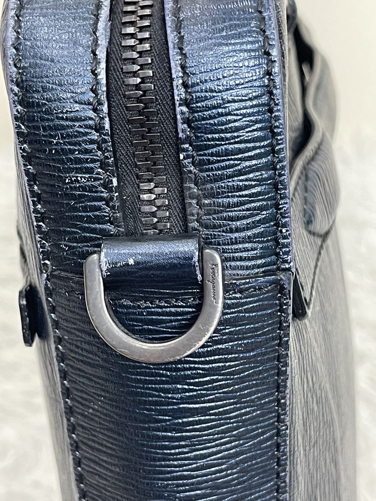 Salvatore Ferragamo Salvatore Ferragamo Blue Leather Briefcase Size ONE SIZE - 9 Thumbnail
