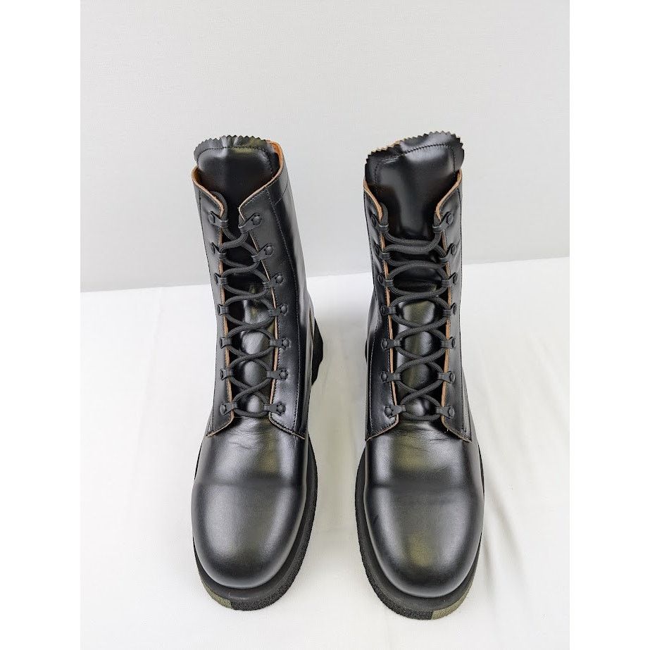 Off-White o1rshd1 Leather Sponge Combact Boots in Black Size US 12 / EU 45 - 19 Thumbnail