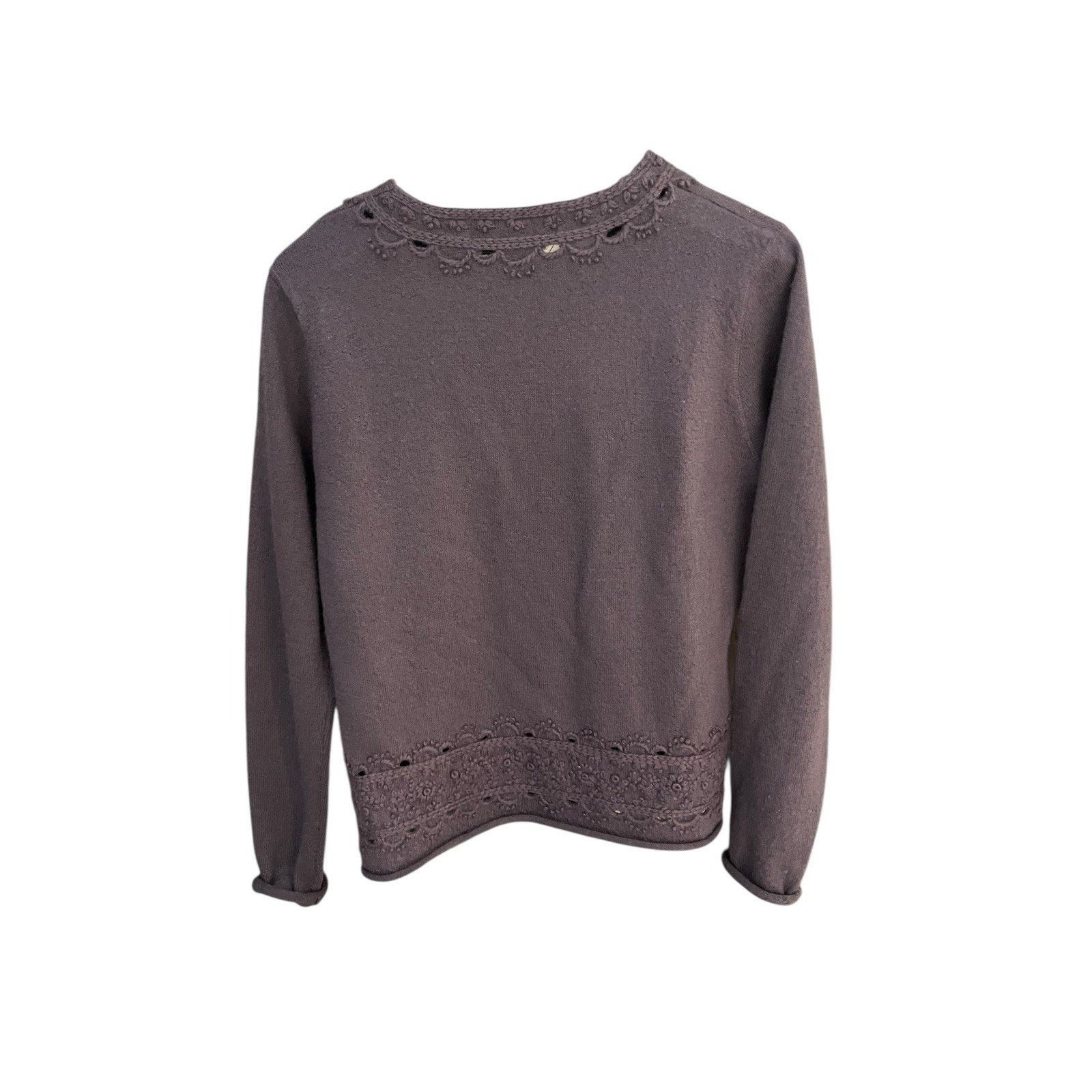 Other Vtg Herman Geist women's M purple 100% wool cardigan sweater Size M / US 6-8 / IT 42-44 - 2 Thumbnail