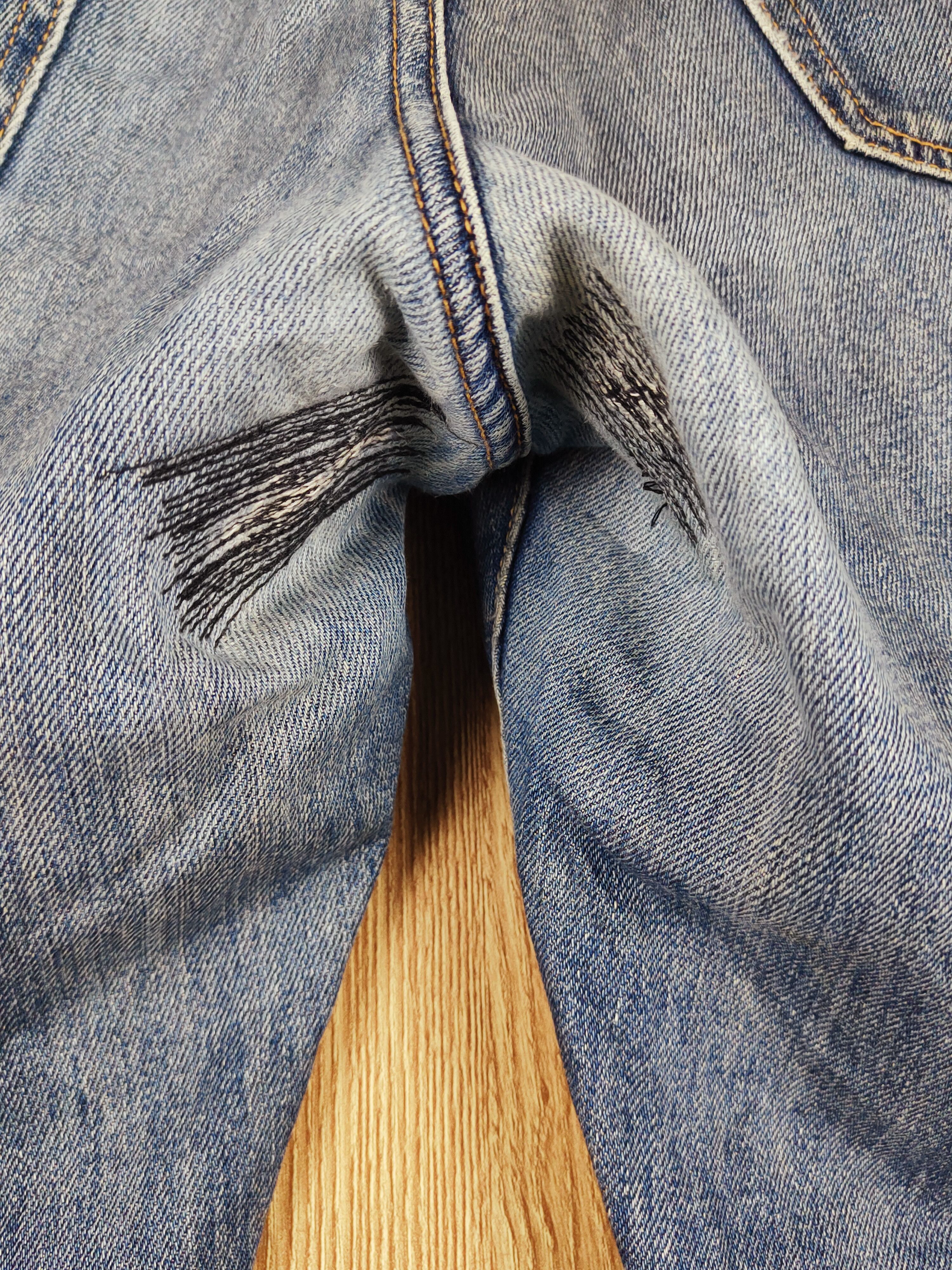 Japanese Brand Uniqlo Blue Faded Distressed Ripped Jeans #S2718 Size US 37 - 8 Thumbnail