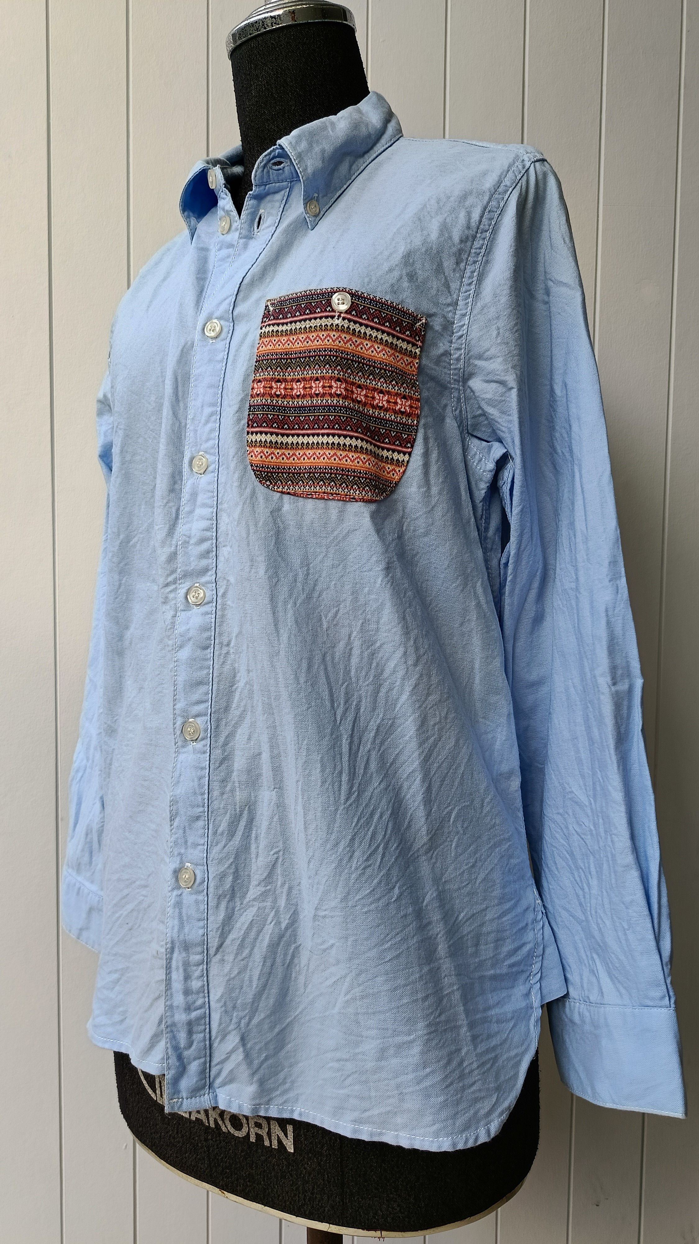 Japanese Brand 7days Sevendays Sunday blue button down native pocket shirt Size US S / EU 44-46 / 1 - 1 Thumbnail
