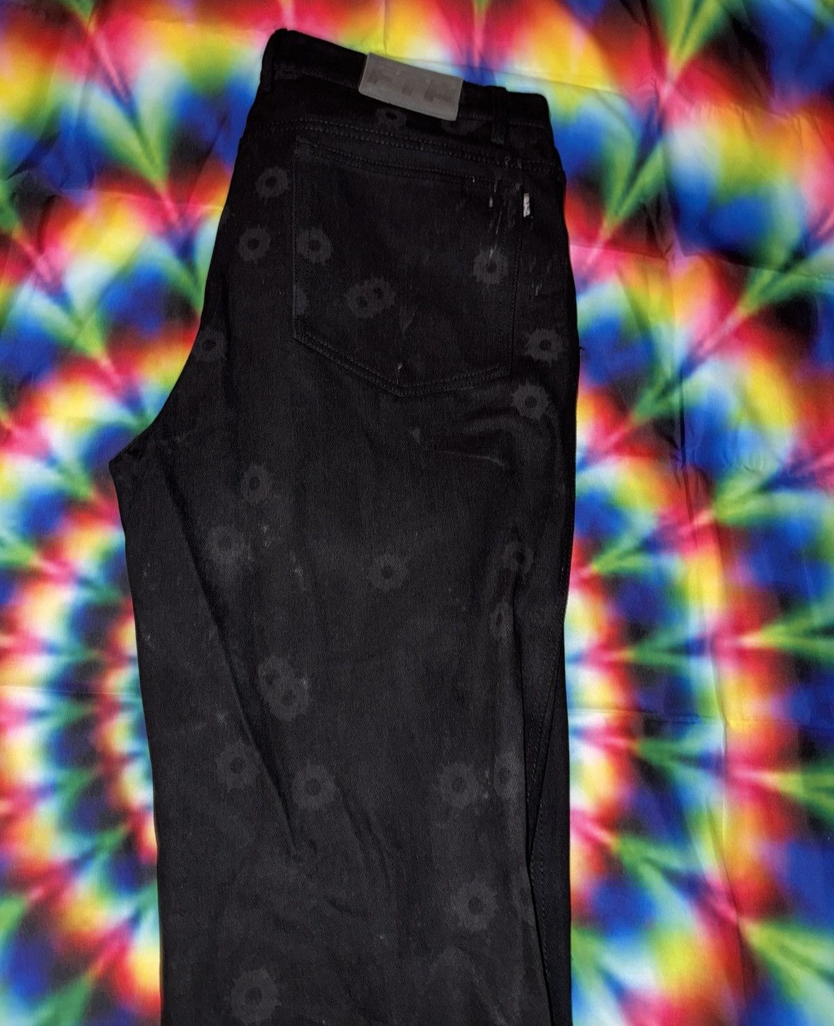 Fuck The Population FTP Bullet Hole All Over Print Denim Pants Size US 36 / EU 52 - 8 Thumbnail