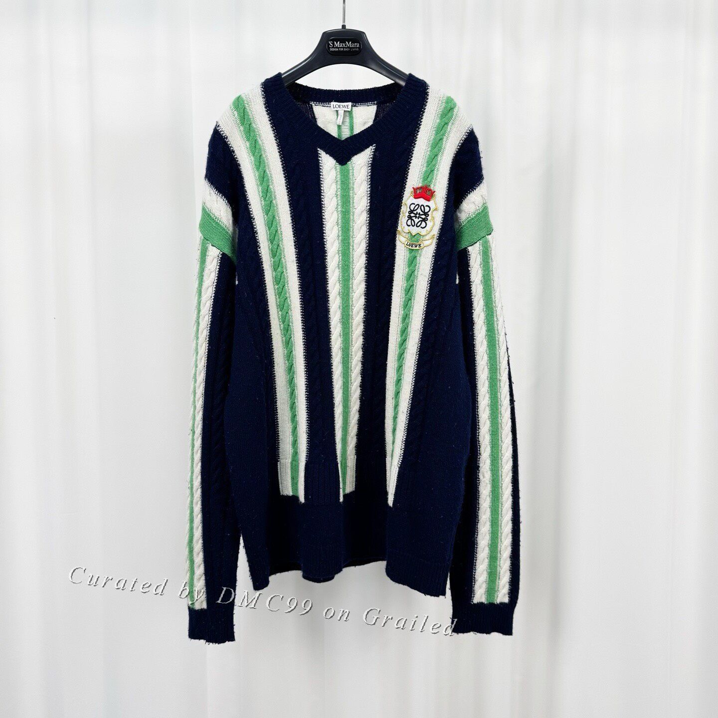 Loewe Loewe 25SS Embroidered Striped Wool Sweater Size US L / EU 52-54 / 3 - 1 Thumbnail