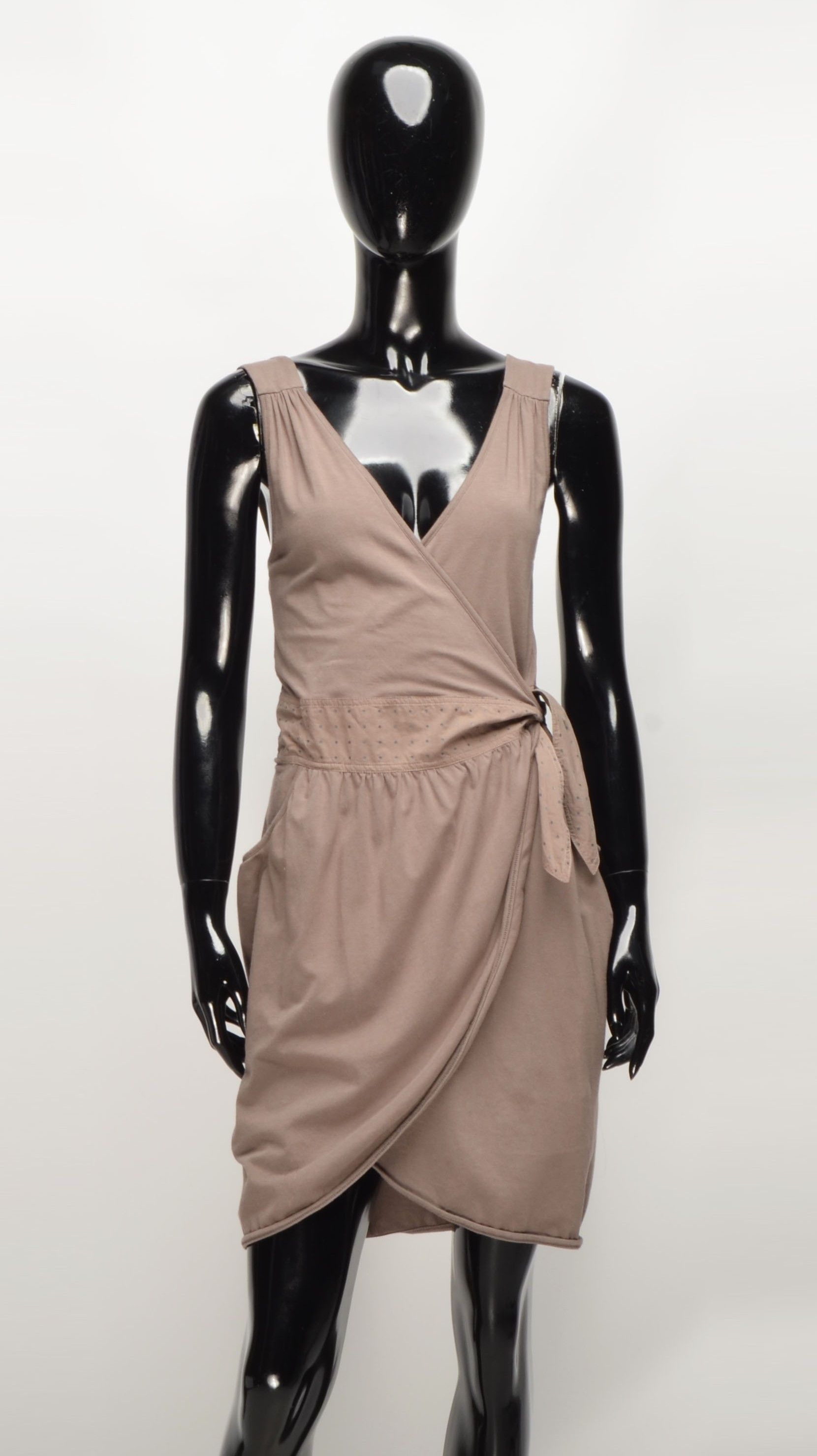 Brunello Cucinelli Brunello Cucinelli Brown Sleeveless Wrap Mini Dress Size M / US 6-8 / IT 42-44 - 1 Thumbnail