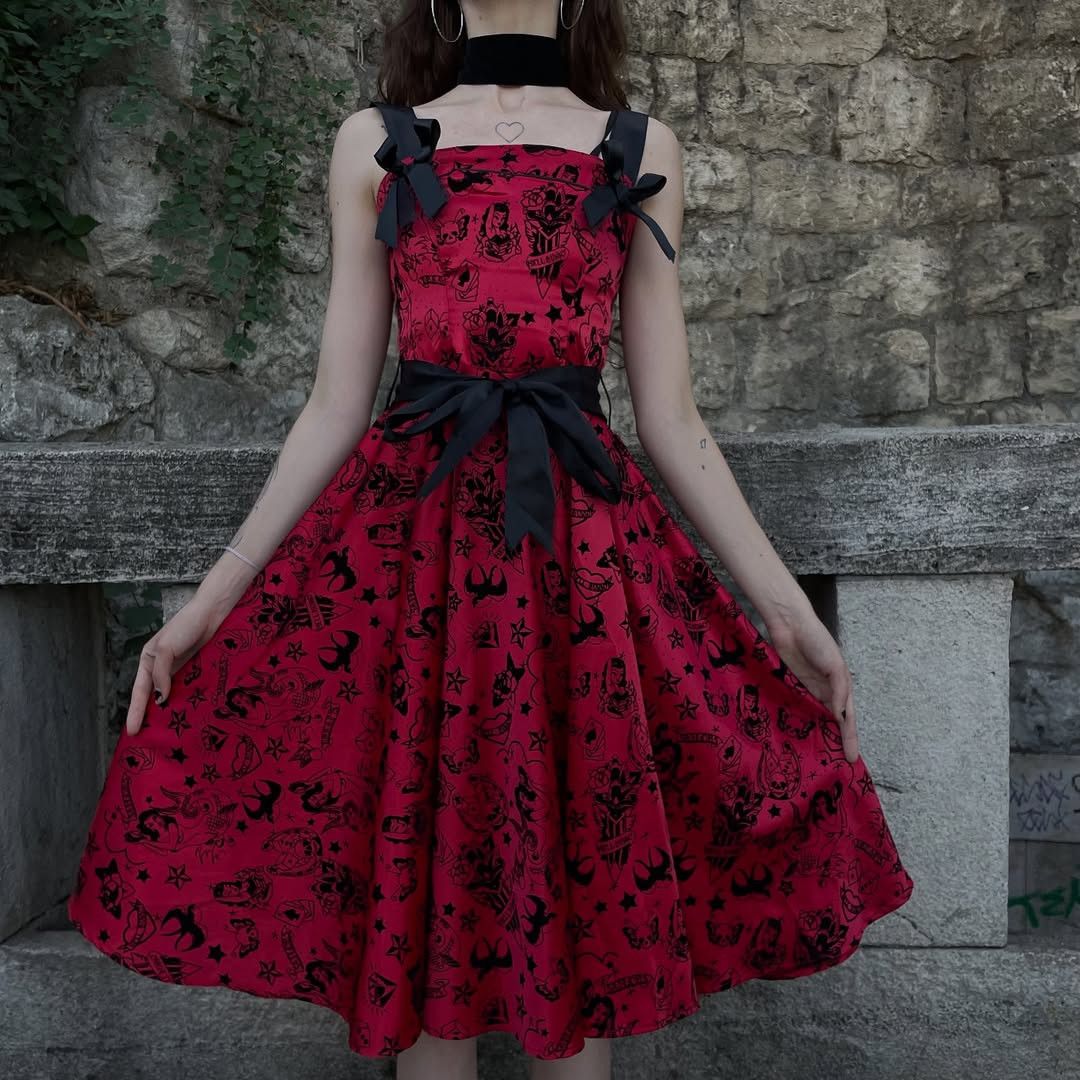 Other Hell Bunny dress Gothic type Killstar type Edd Hardy Size XS / US 0-2 / IT 36-38 - 1 Thumbnail