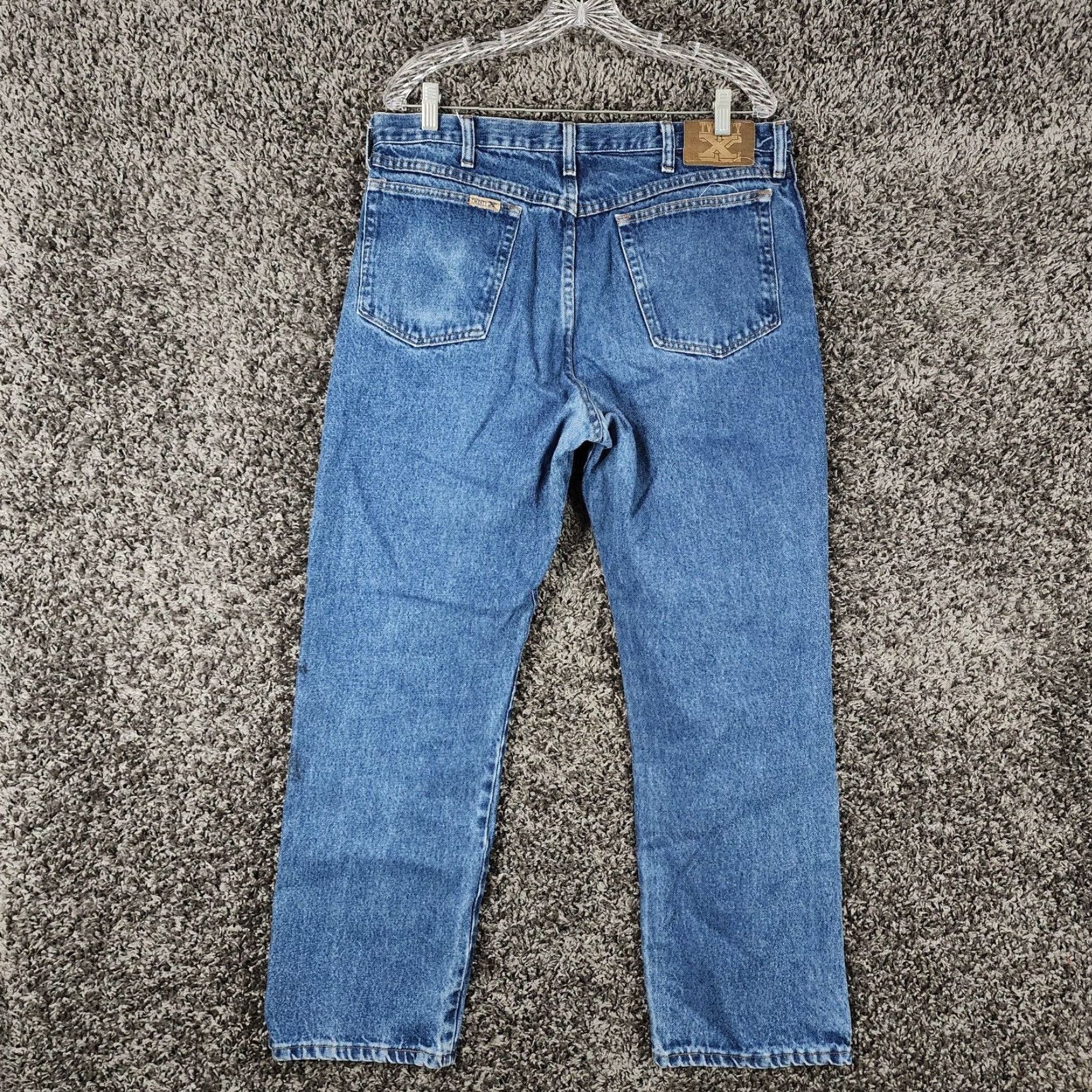 Vintage Twenty X Mens Relaxed Straight Leg Blue Jeans Size 36x30 Size US 36 / EU 52 - 6 Thumbnail