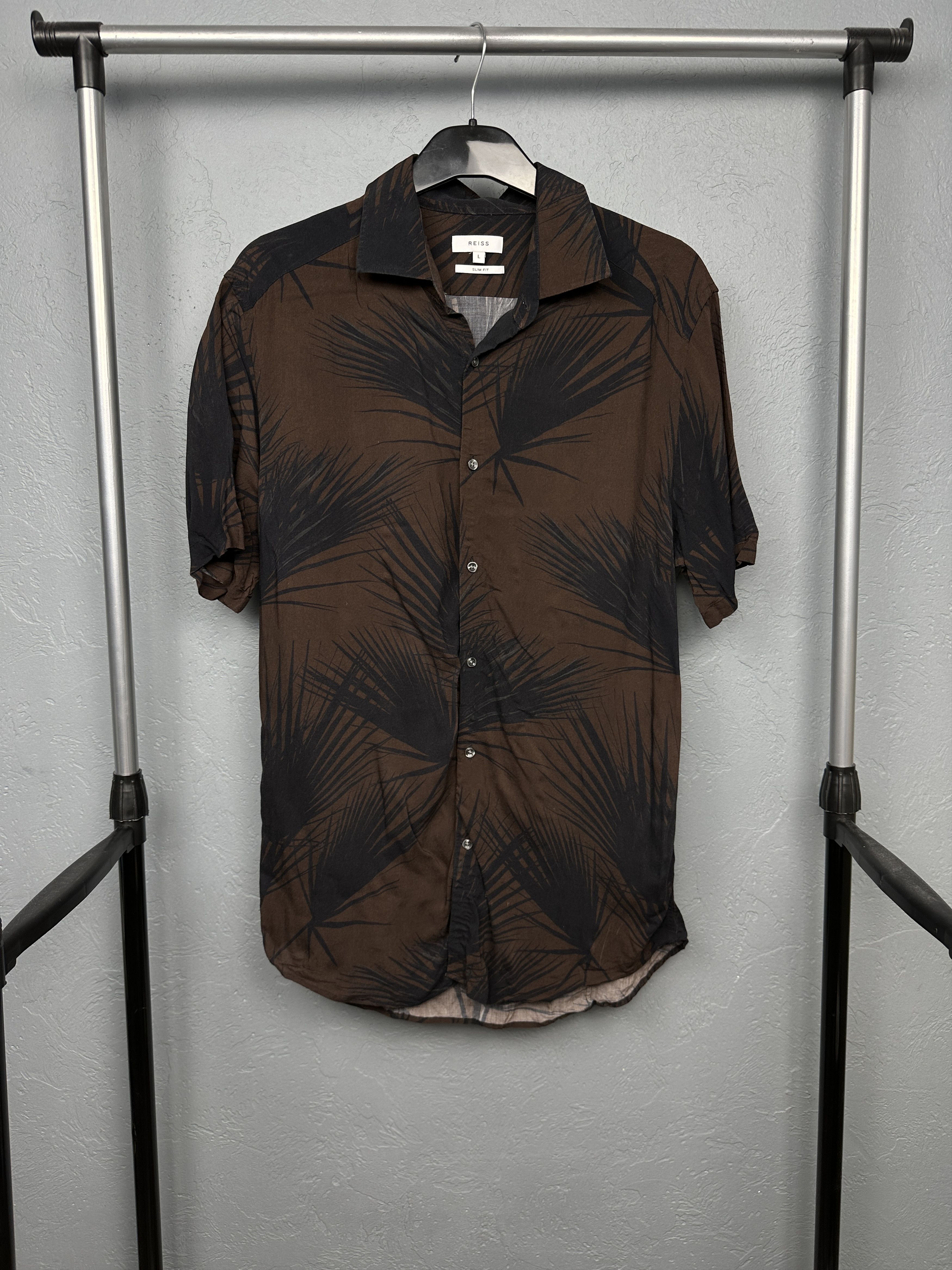 Reiss Reiss Mens Hawaiian Short Sleeve Shirt Size US L / EU 52-54 / 3 - 1 Thumbnail