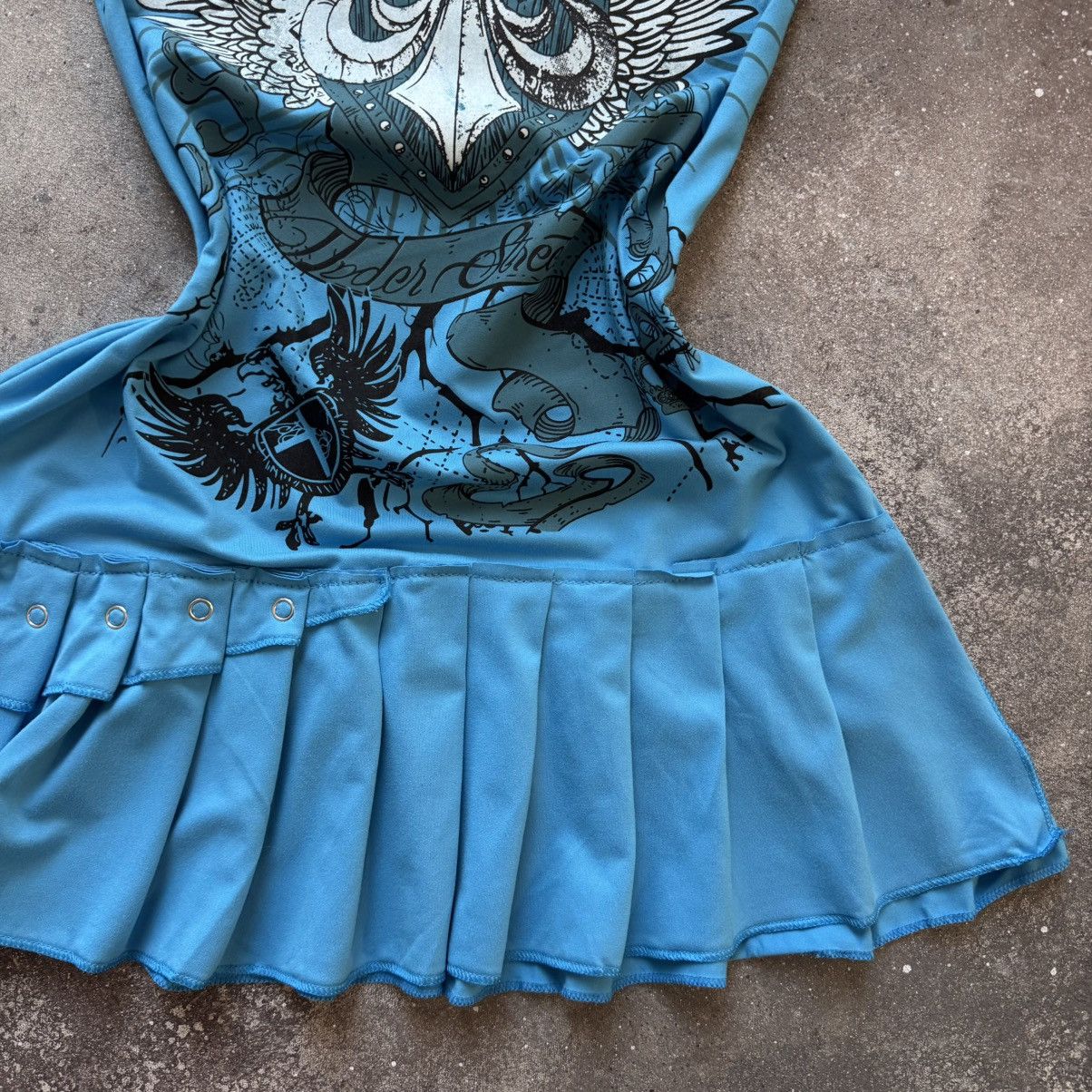 Hysteric Glamour Amazing Y2K Goth Affliction Style Pleated Mini Dress Size S / US 4 / IT 40 - 5 Thumbnail