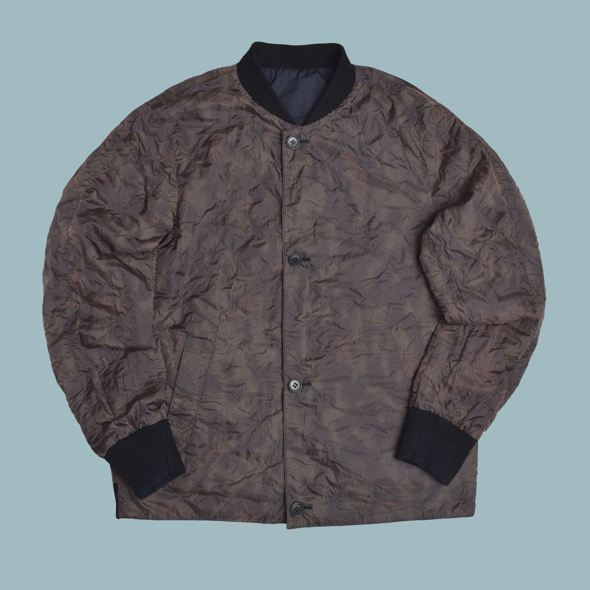 Dries Van Noten DRIES VAN NOTEN REVERSIBLE BROWN/NAVY BOMBER JACKET LARGE Size US L / EU 52-54 / 3 - 2 Thumbnail