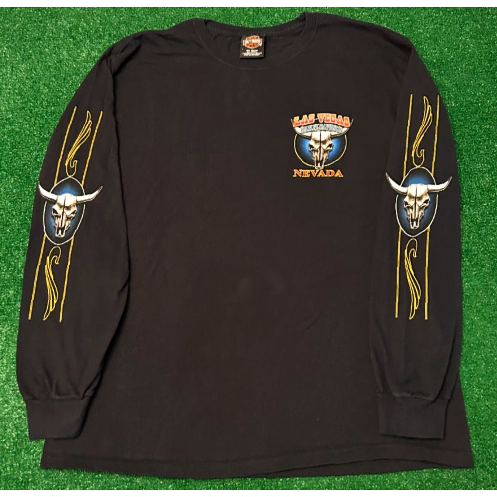 Harley Davidson VINTAGE Harley-Davidson Long Sleeve Shirt Mens L Black 90s Y2K Biker Skull Las Vegas Hallmark Logo Spider Web Grunge Punk Rock Tattoo Hip Hop Skater Size US L / EU 52-54 / 3 - 2 Thumbnail