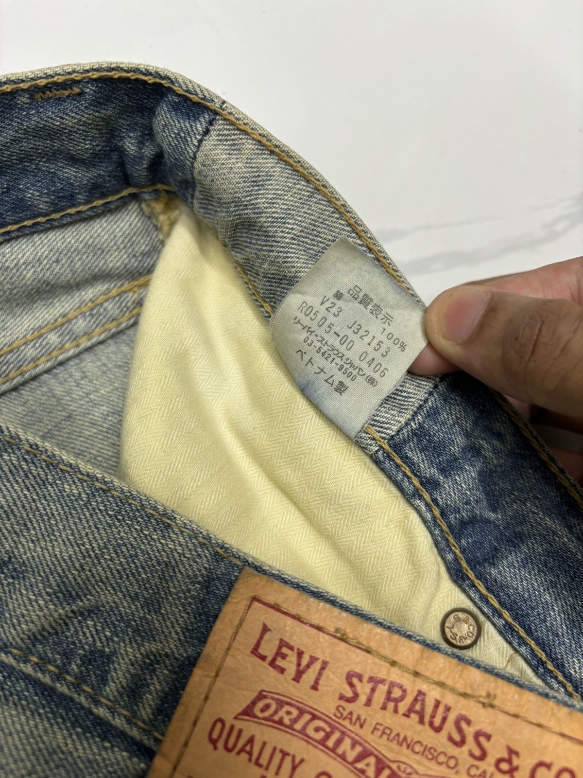 Levi's 🔥LEVIS 505 FLAP POCKET DISTRESSED DENIM JEANS Size US 32 / EU 48 - 14 Thumbnail