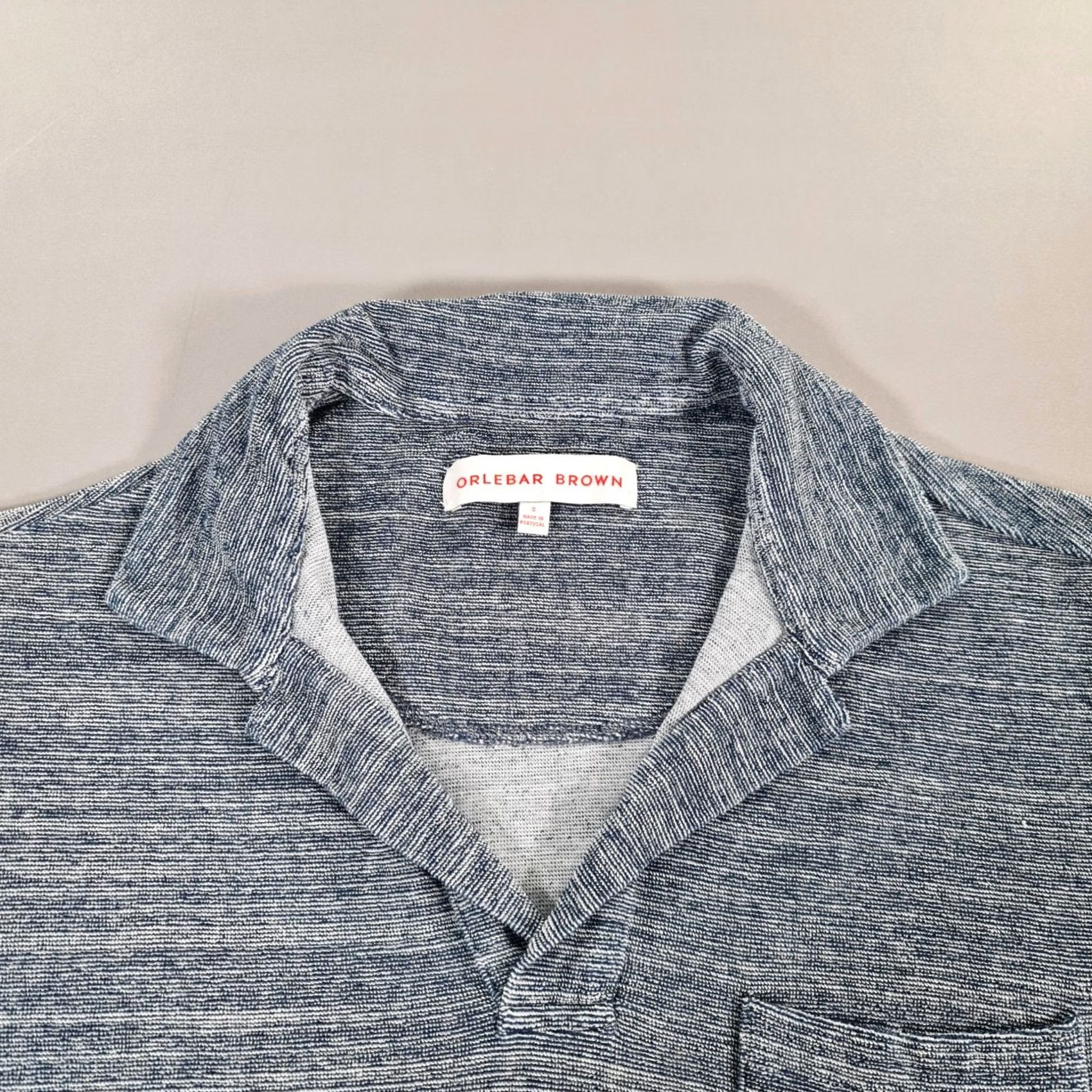 Orlebar Brown Orlebar Brown Polo Shirt Blue Small Terry Towelling Cotton Buttonless Shirt Mens Size US S / EU 44-46 / 1 - 2 Thumbnail