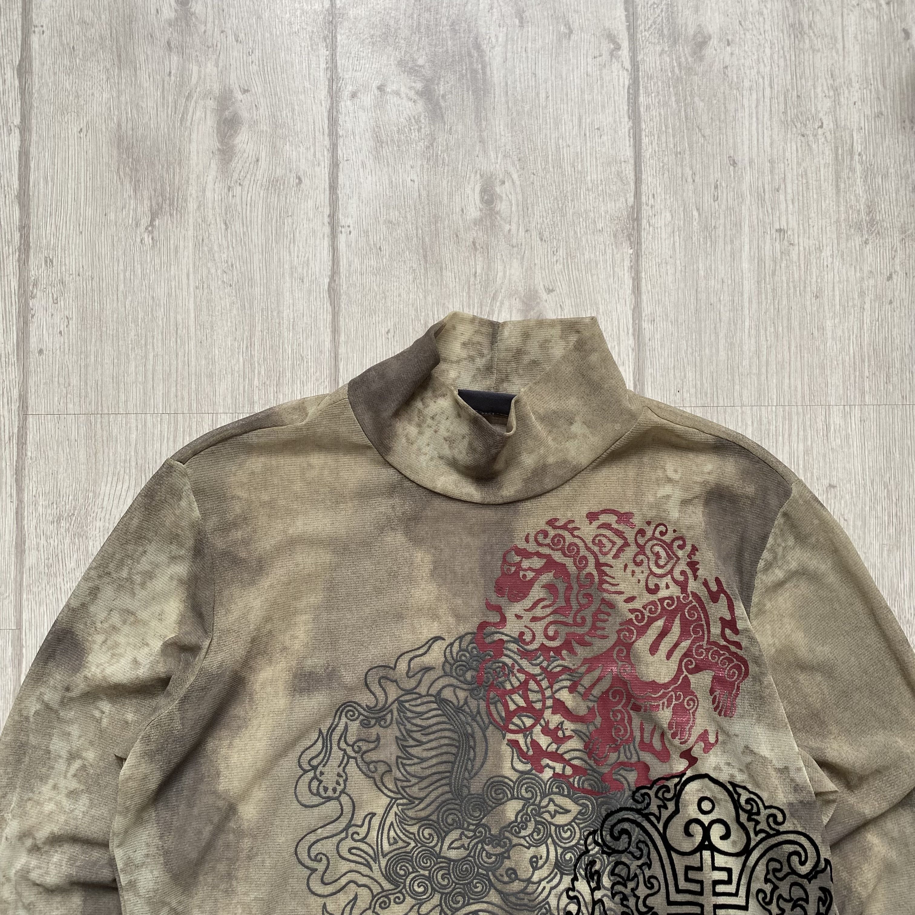Hysteric Glamour Vintage Japanese Dragon Mesh Top Longsleeve Gaultier style Size L / US 10 / IT 46 - 3 Thumbnail