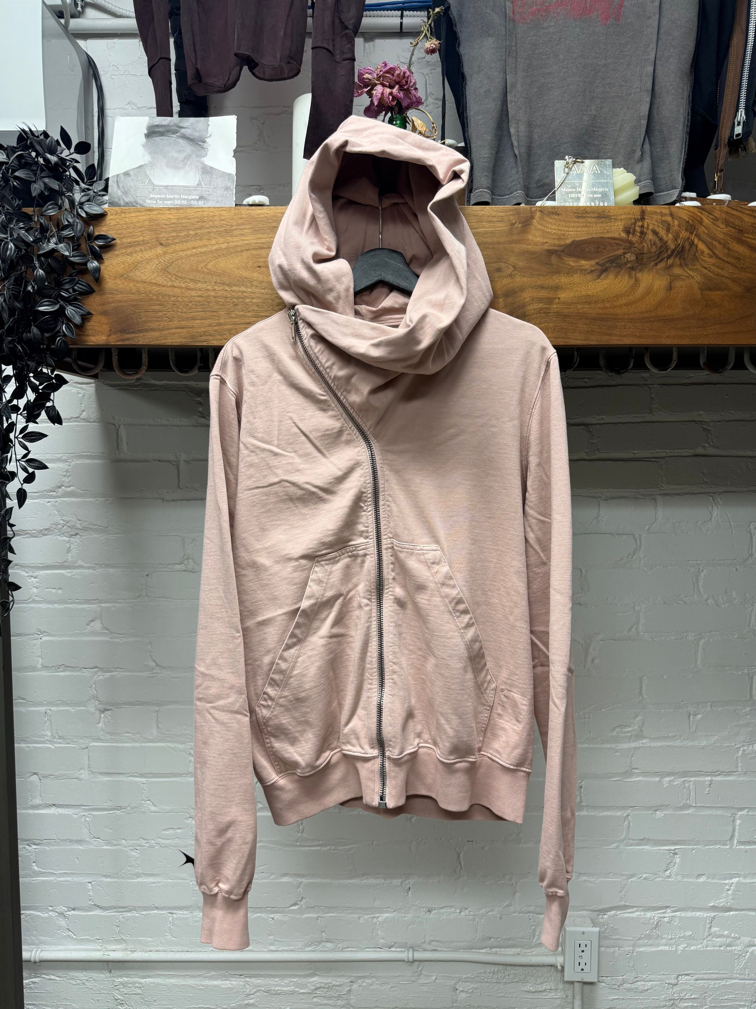 Rick Owens Faded Pink ‘Mountain’ Zip-Up Hoodie Size US L / EU 52-54 / 3 - 1 Thumbnail