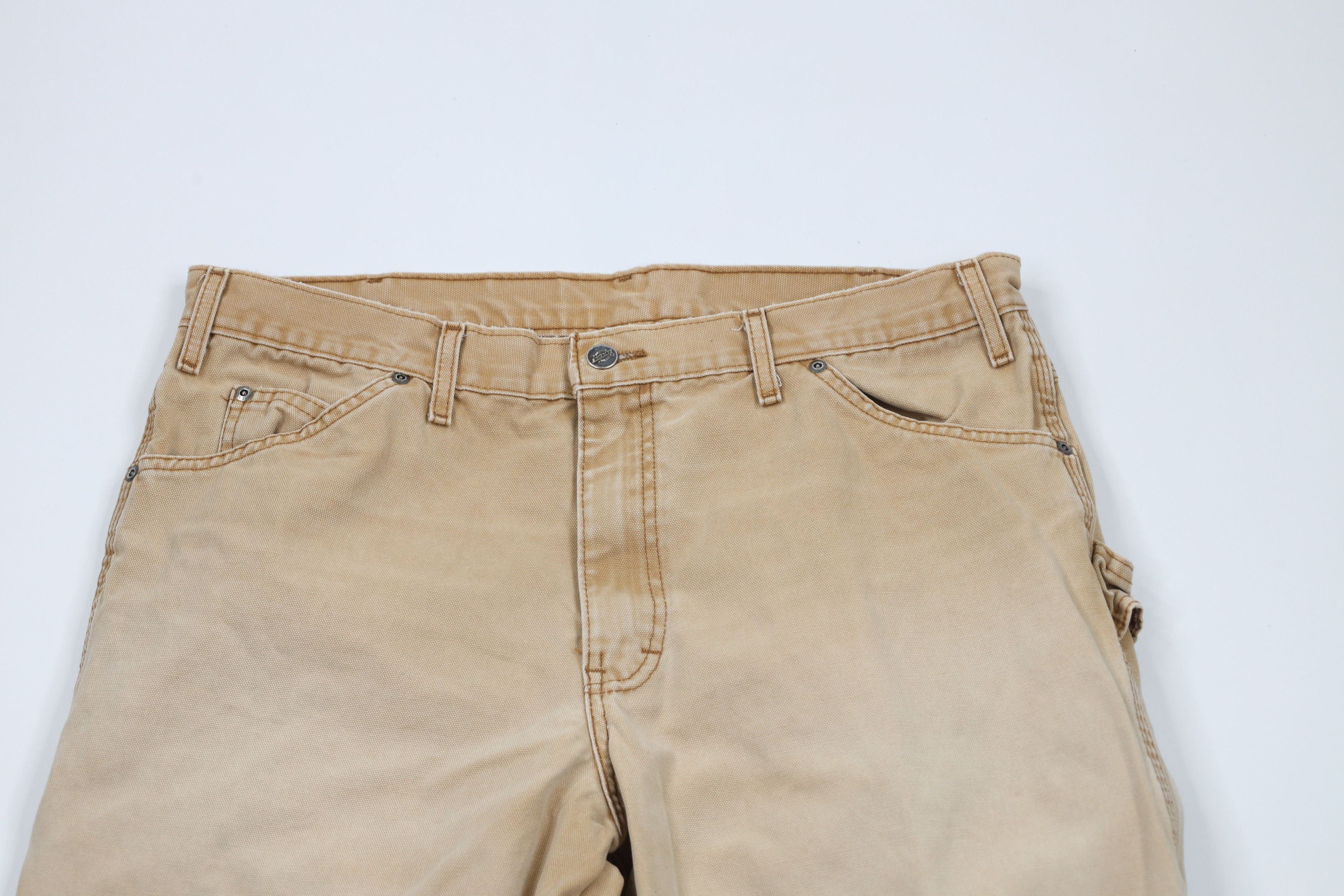 Dickies × Vintage Vintage Dickies Canvas Wide Leg Dungaree Work Pants Brown Size US 34 / EU 50 - 2 Thumbnail