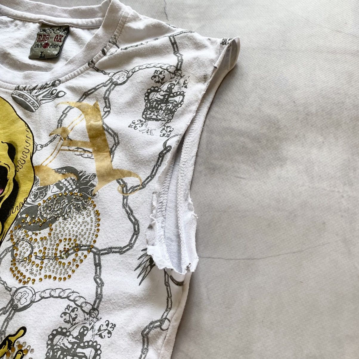 Christian Audigier × Ed Hardy × Japanese Brand VTG Ed Hardy Christian Audigier Style Y2K T-Shirt Tank Top Size US L / EU 52-54 / 3 - 5 Thumbnail