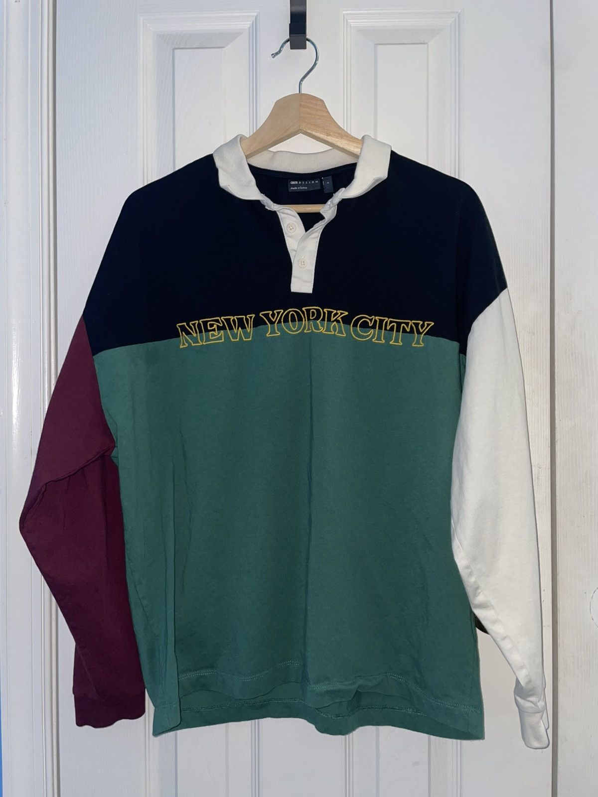 Asos ASOS Long Sleeve Color Block Polo – Size M Size US S / EU 44-46 / 1 - 3 Thumbnail