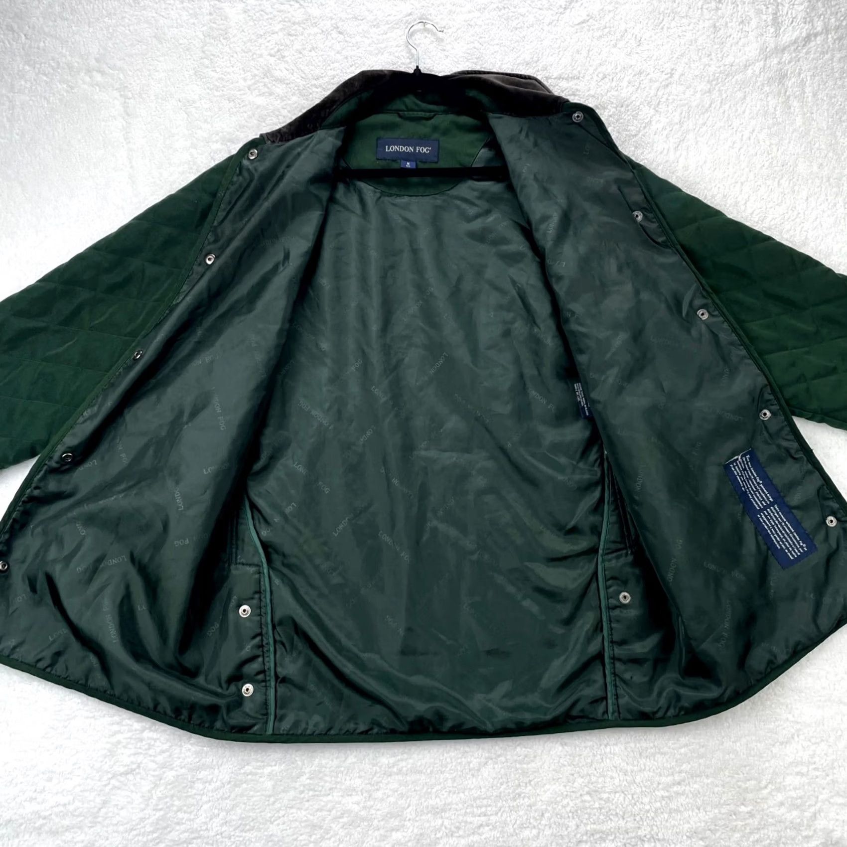 London Fog London Fog Jacket Womens Medium Green Quilted Barn Coat Lined Snap Front Size M / US 6-8 / IT 42-44 - 6 Thumbnail