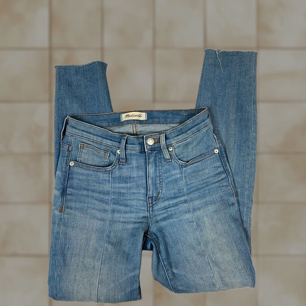 Madewell Madewell Jeans Skinny 24 Womens Blue Denim Cotton Blend Zip Inseam 27 Modern Designer Pockets Size 42" / US 20 - 1 Thumbnail
