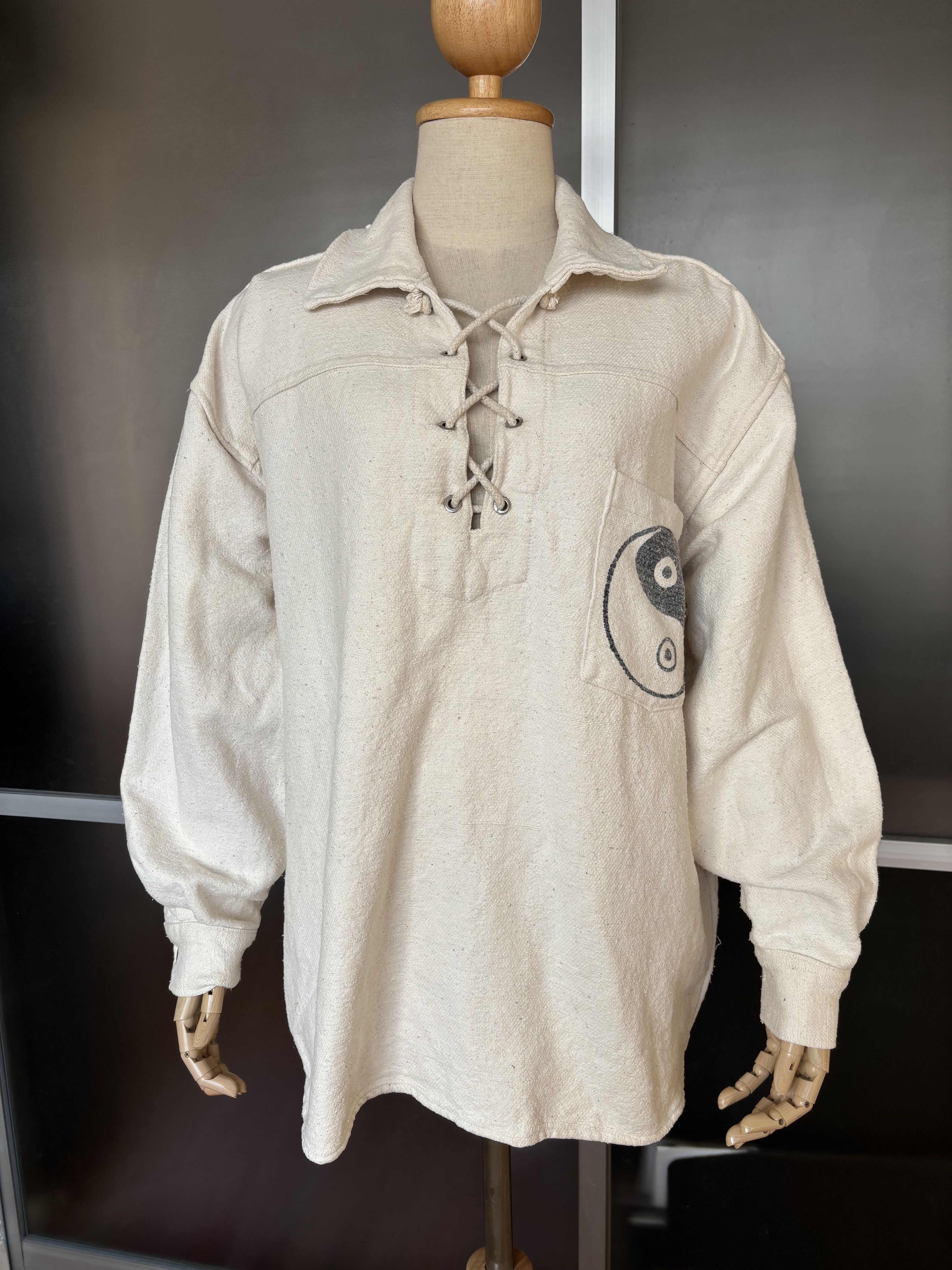 Handmade Yin-yang Cotton Shirt Size US M / EU 48-50 / 2 - 1 Thumbnail