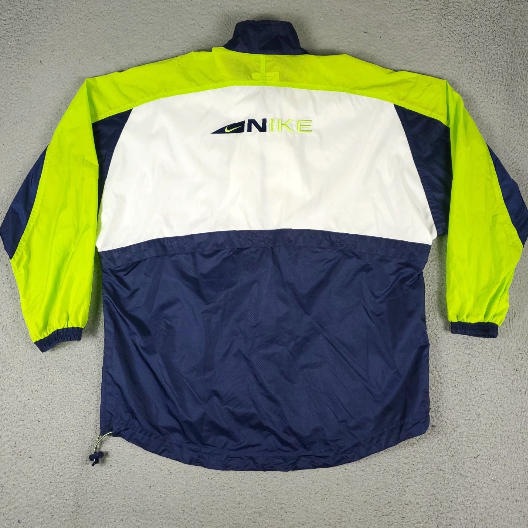 Nike VINTAGE Nike Jacket Womens M Blue Green Windbreaker Full Zip Pockets 90s Style, Regular Fit, Solid Pattern, Nylon Outer Shell, Nike, Jacket Size M / US 6-8 / IT 42-44 - 6 Thumbnail