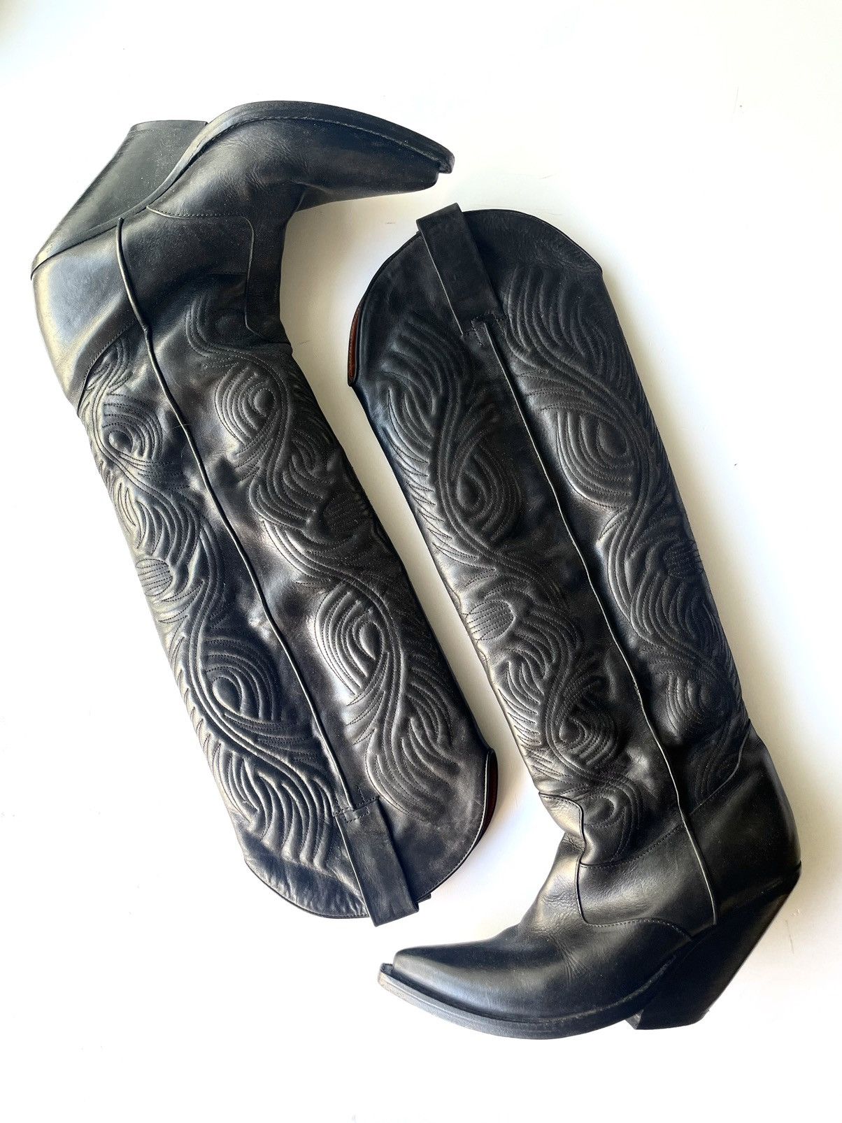 Vetements Vetements SS17 Slanted Heel Cowboy Knee High Santiag Boots Size US 8 / IT 38 - 1 Thumbnail