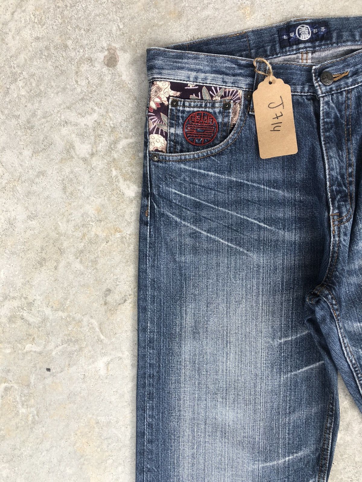 Japanese Brand Japanese Buden Dragon Embroidered Jeans Distressed Jeans Size US 31 - 4 Thumbnail