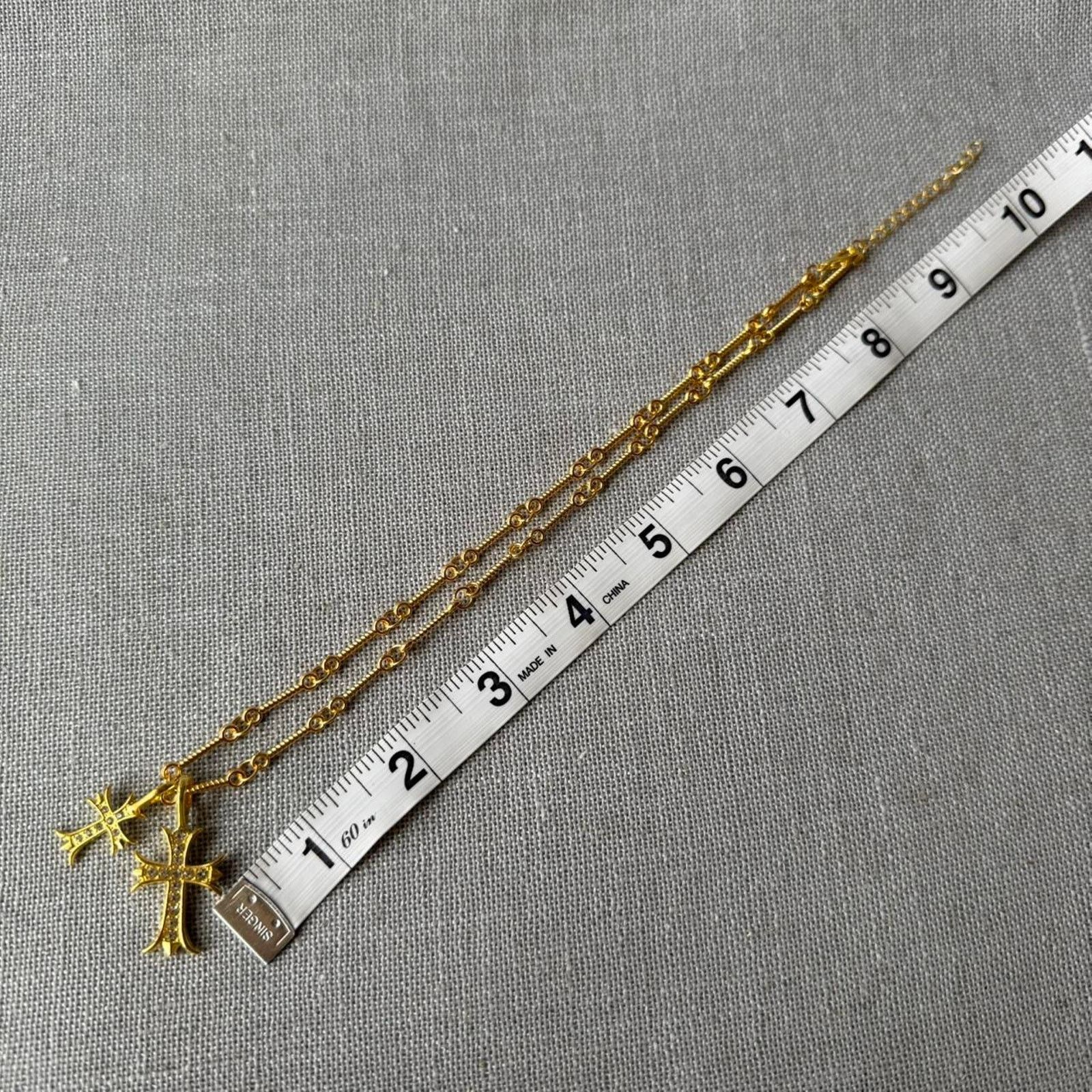 Other DOUBLE CROSS GOLD NECKLACE // WMNS Size ONE SIZE - 4 Thumbnail