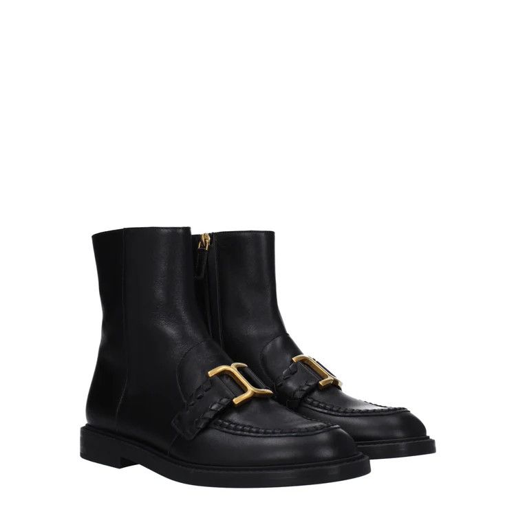 Chloe ob1o1e1024 Leather Ankle Boots in Black Size US 6 / IT 36 - 2 Thumbnail