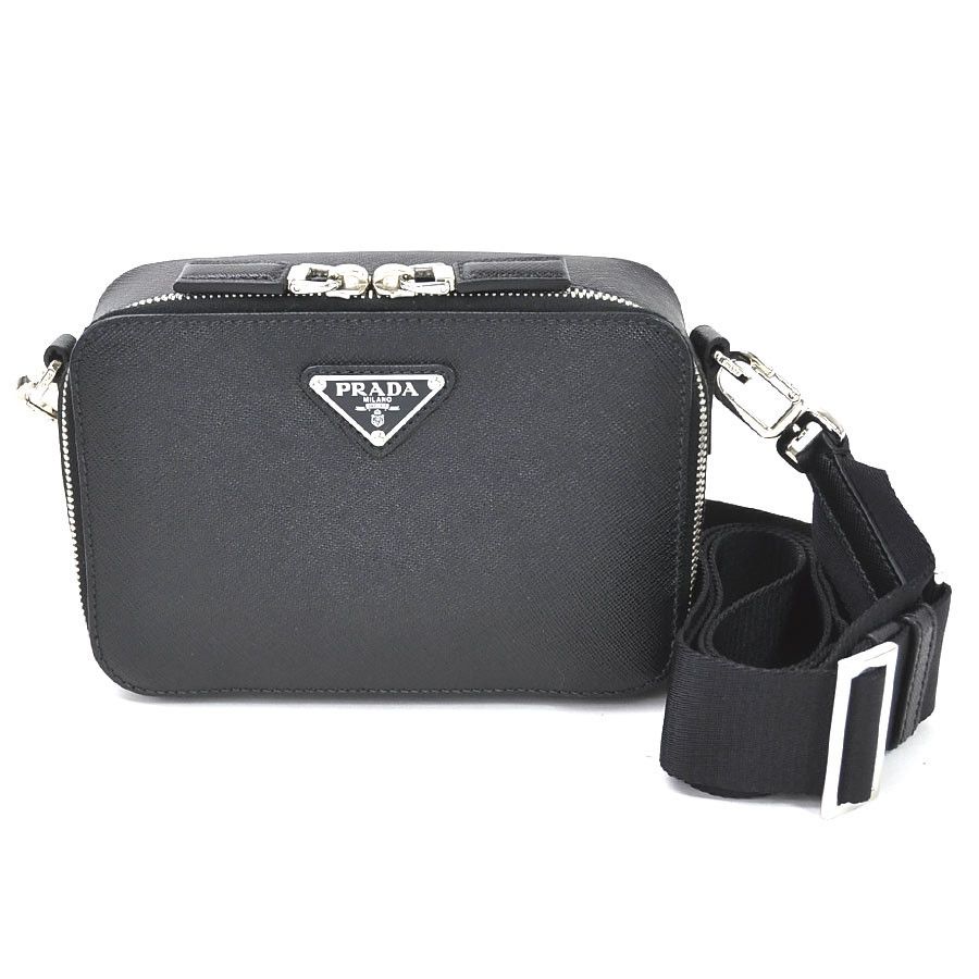 Prada Crossbody Shoulder Bag Leather Black