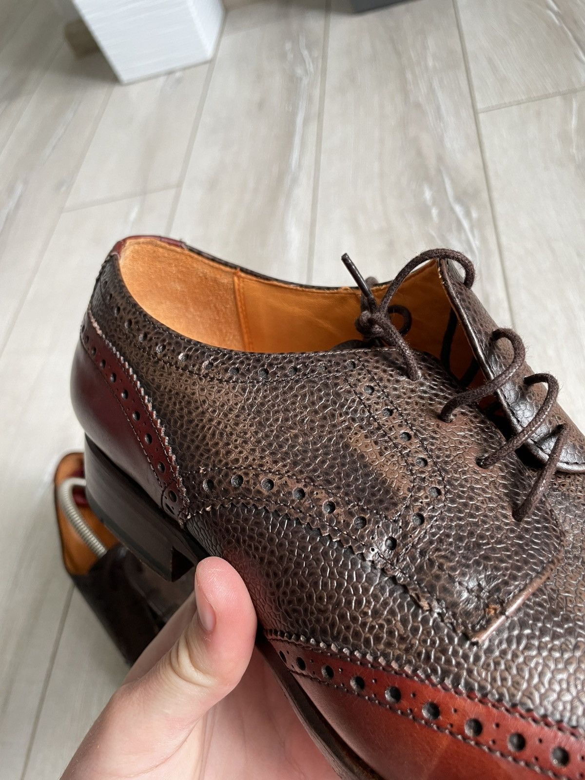 Designer × Leather × Vintage CORDWAINER WRIGHT ARCH PRESERVER BROWN LEATHER BROGUE Size US 9.5 / EU 42-43 - 15 Thumbnail