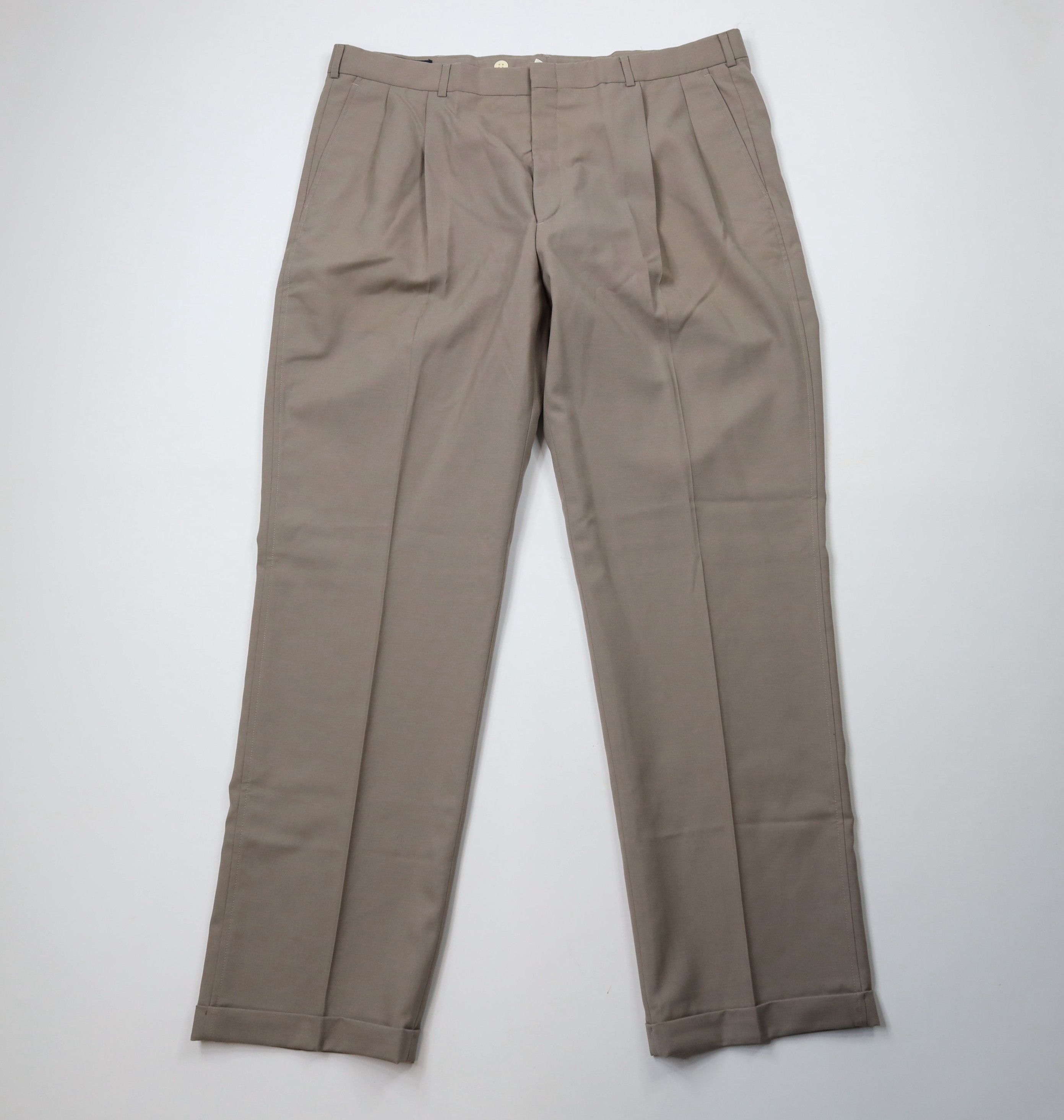 Lands' End × Vintage Vintage 90s Lands End Cuffed Wide Leg Chino Pants USA Size US 42 / EU 58 - 1 Thumbnail