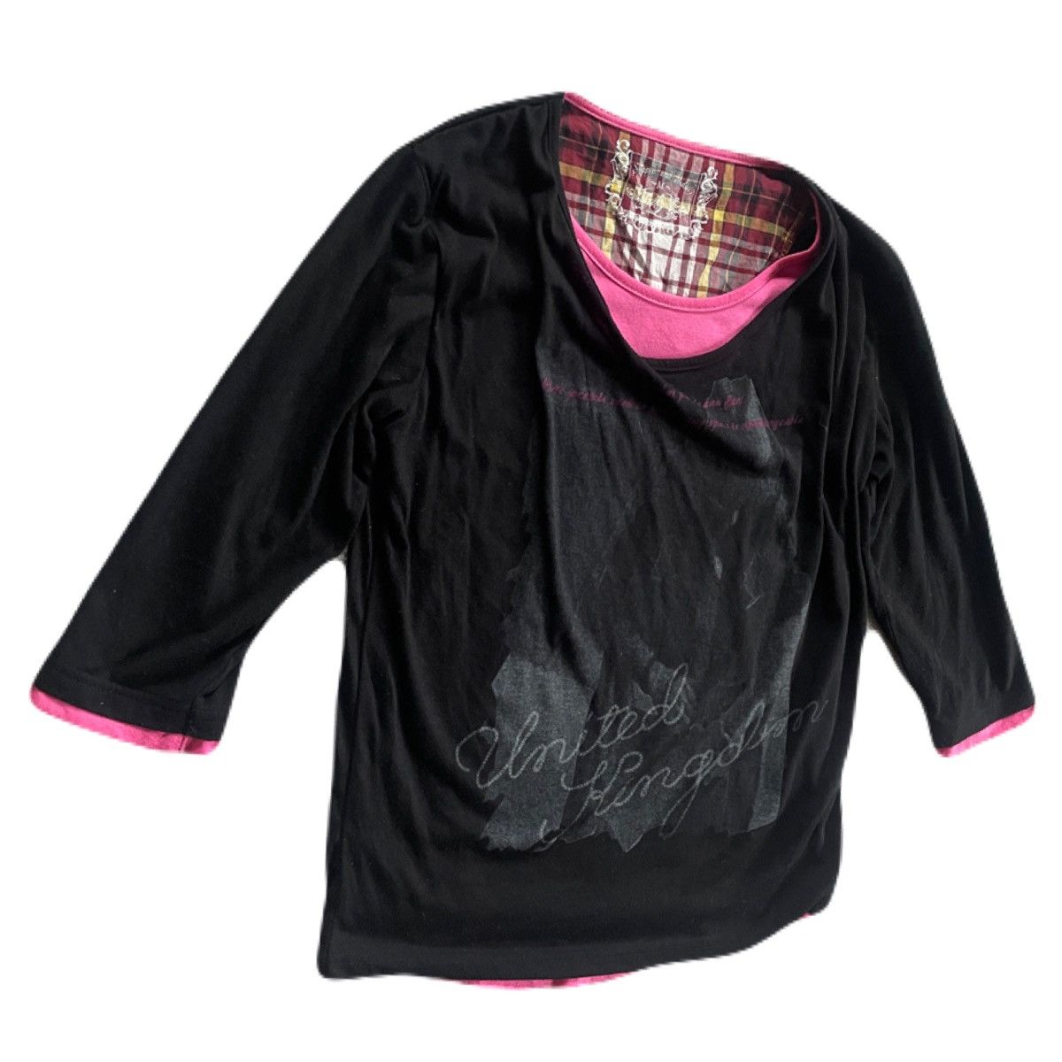 If Six Was Nine 2000s Japanese archive Layered Drape Poem 3/4 Sleeve Tee Y2K Size US S / EU 44-46 / 1 - 3 Thumbnail