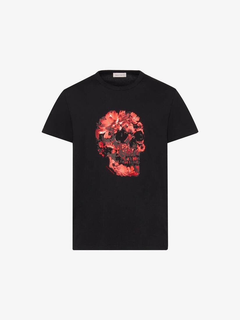 Alexander McQueen o1w1db10725 Wax Flower Skull T-Shirt in Black Size US XXL / EU 58 / 5 - 2 Thumbnail