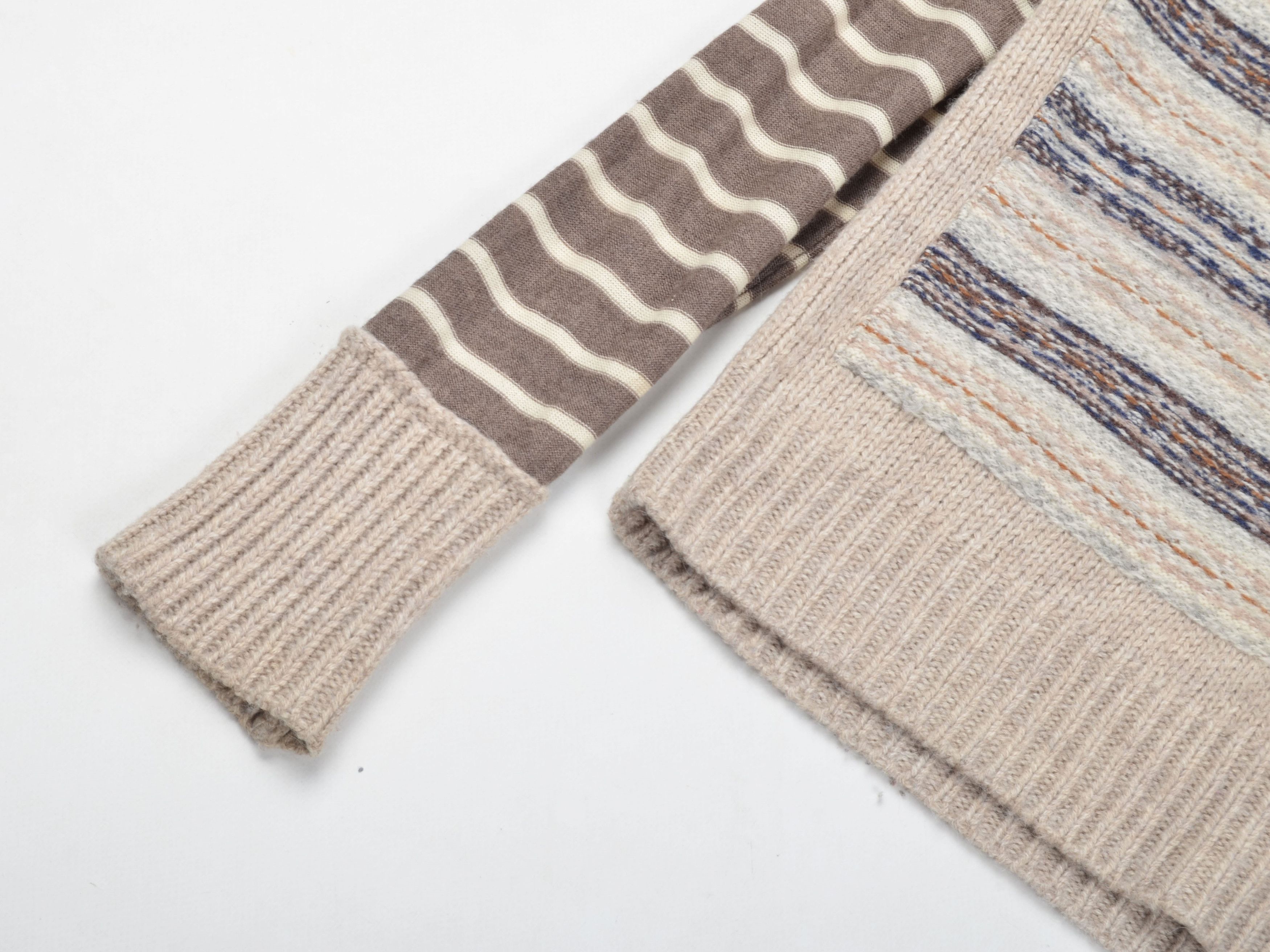 Designer × Tory Burch Tory Burch Striped Sleeves Wool Alpaca Blend B-Neck Sweater Size S / US 4 / IT 40 - 6 Thumbnail