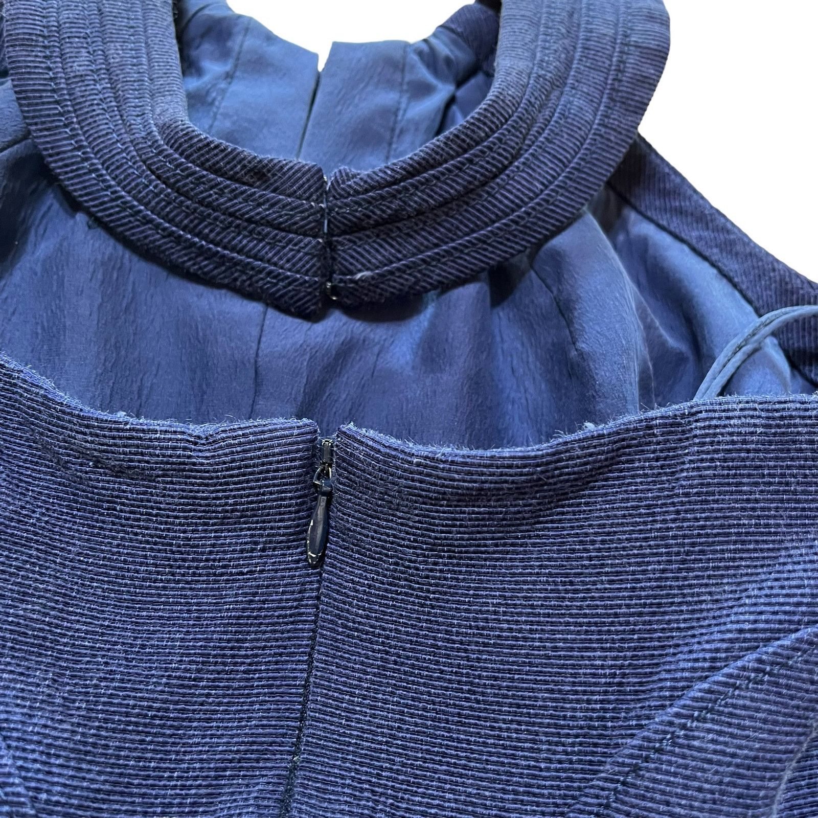Zac Posen Zac Posen Navy Blue Halter-Neck Sheath Midi Mermaid Dress Size S / US 4 / IT 40 - 8 Thumbnail