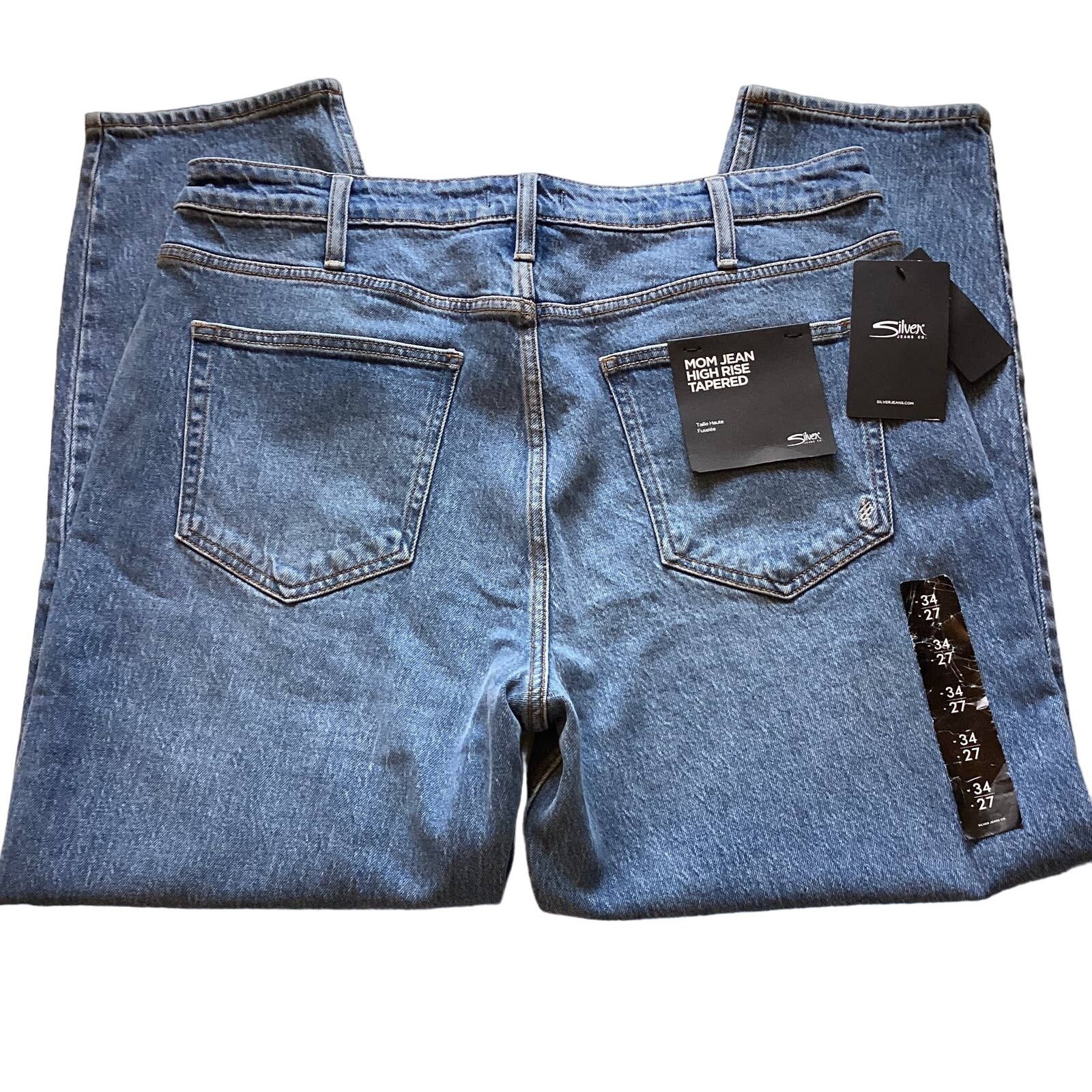 Silver Jeans Co. Silver Jeans Womens Mom HighRise Tapered Blue Jeans 34x27 XL Size 40" / US 18 - 3 Thumbnail