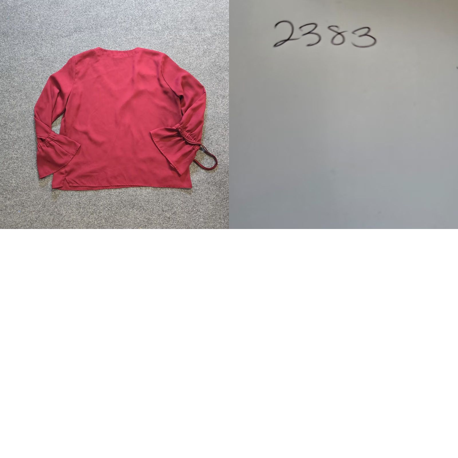 J.Crew J.CREW Blouse Womens Size 10 Red Sheer V-Neck Bell Sleeve Classic Fall Capsule Casual Shirt Size L / US 10 / IT 46 - 8 Thumbnail