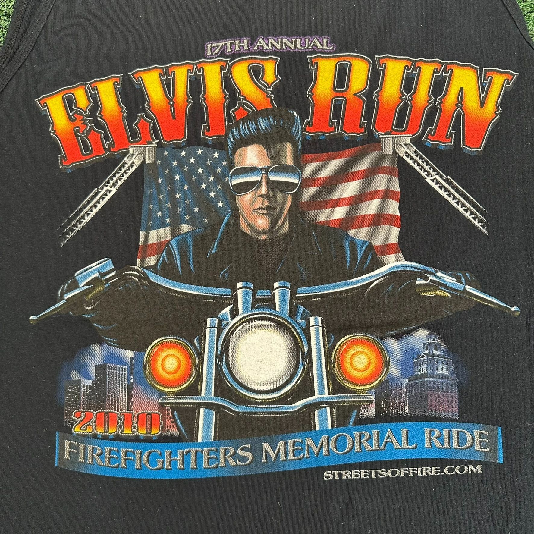 Gildan Y2K Elvis Presley Motorcycle Run Tank Top Moto Black XXL Bik Size US XXL / EU 58 / 5 - 3 Thumbnail