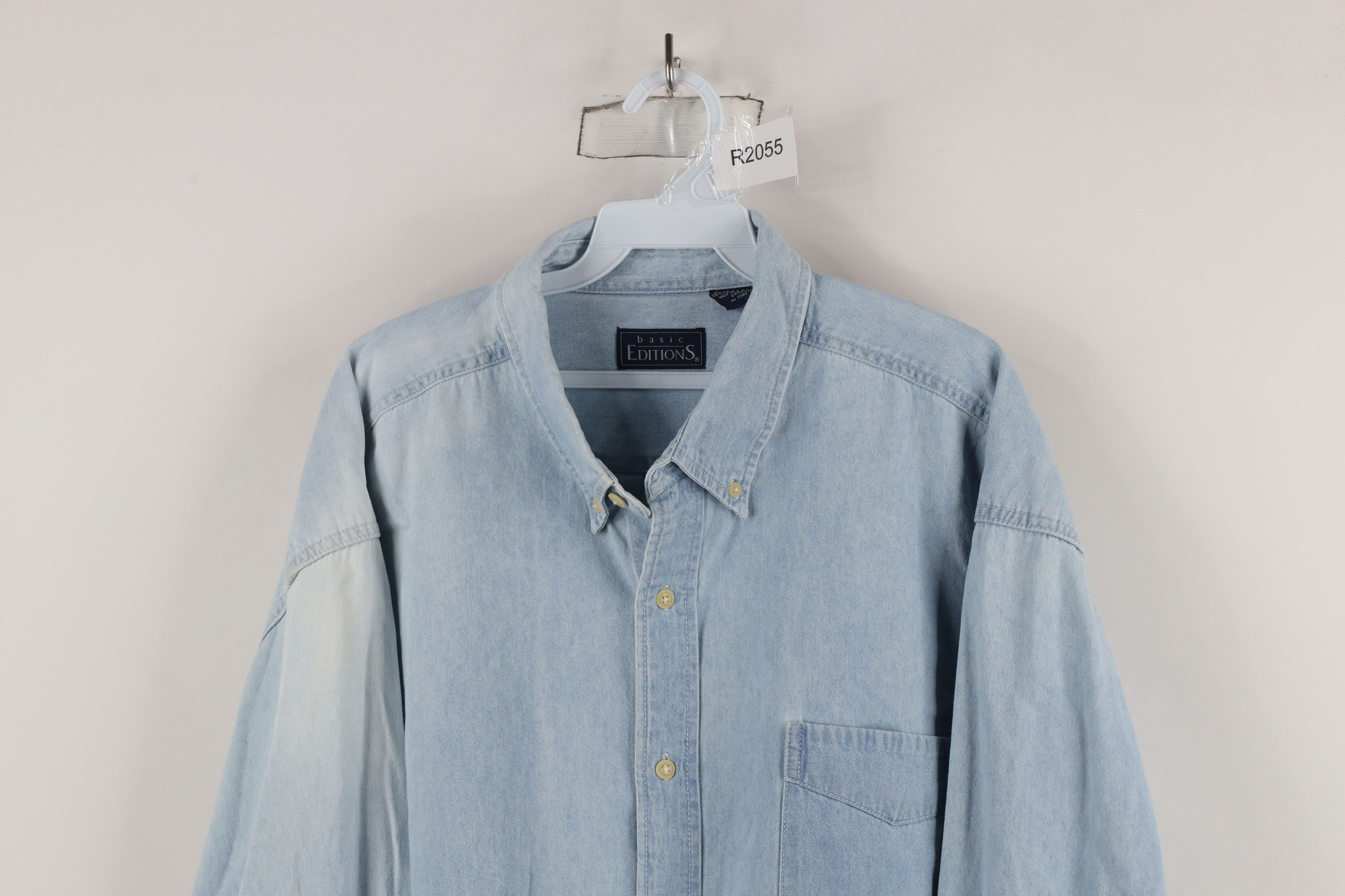 Vintage Vintage 90s Streetwear Denim Jean Button Down Shirt Blue Size US XL / EU 56 / 4 - 2 Thumbnail