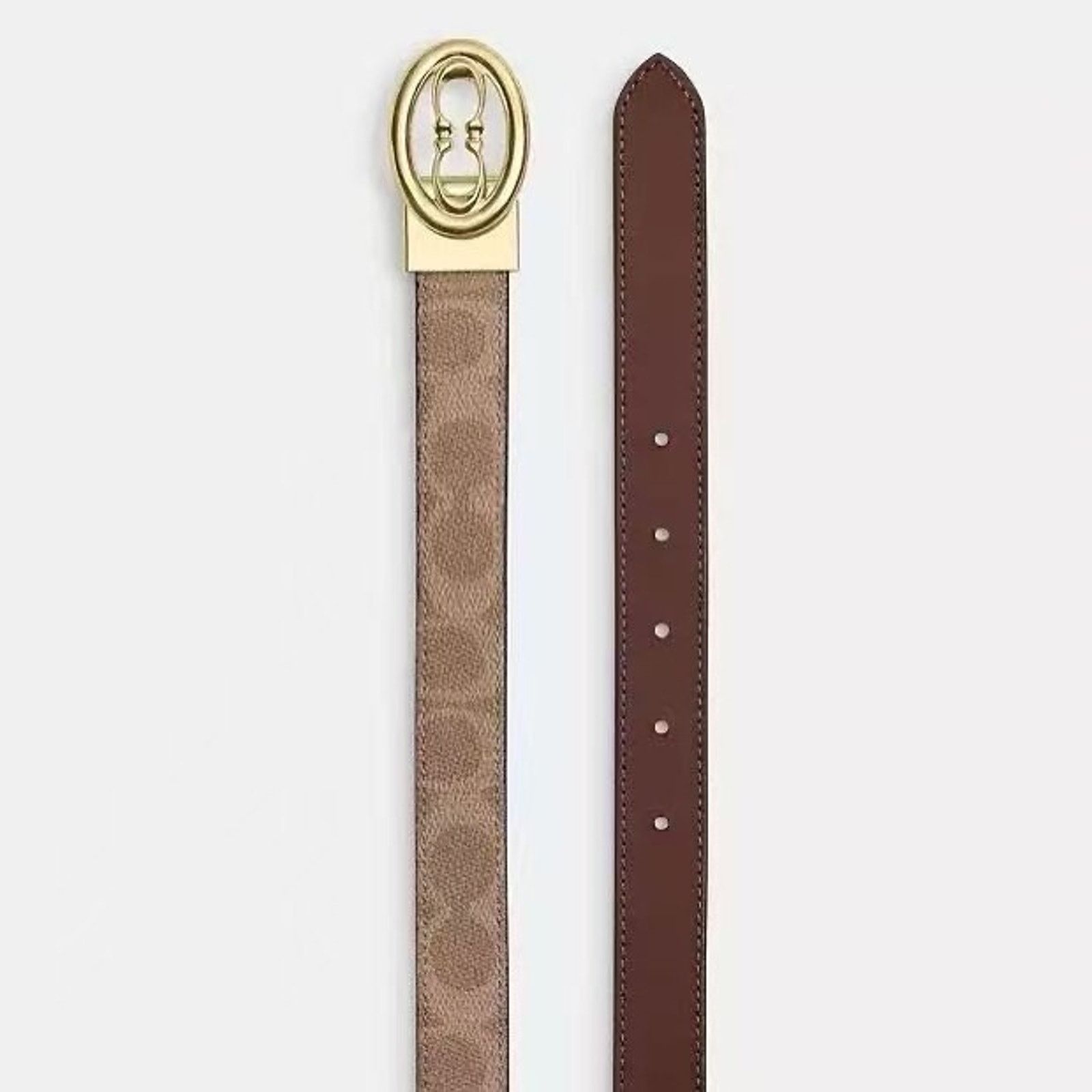 Coach NWT Coach Signature Cut To Size Belt 25 Mm CZ196 Tan Brown Size ONE SIZE - 1 Thumbnail
