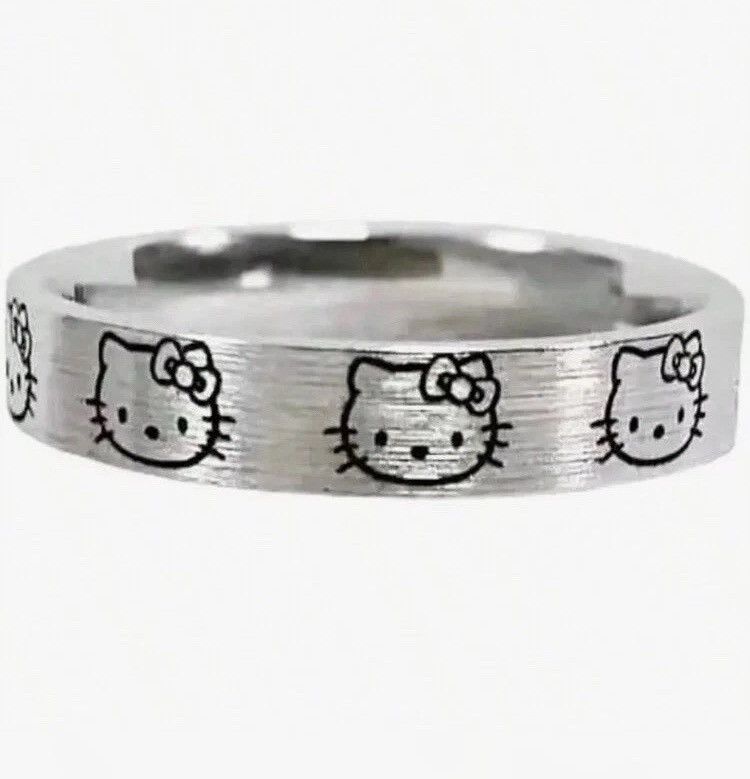 Other Adorable Hello Kitty Adjustable Silver Fashion Ring Size ONE SIZE - 4 Thumbnail