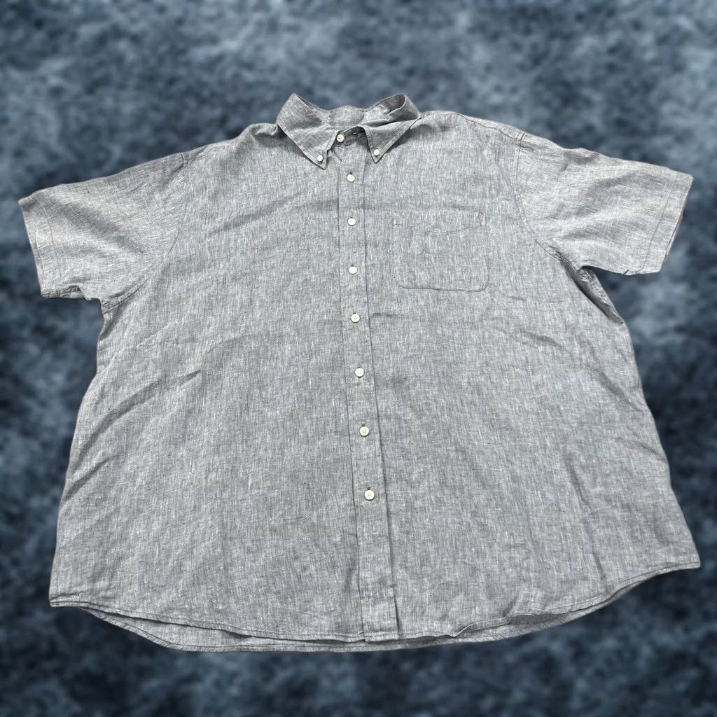 Brooks Brothers Brooks Brothers Shirt Mens 2XL Gray Irish Linen Short Sleeve Button Down Size US XXL / EU 58 / 5 - 1 Thumbnail
