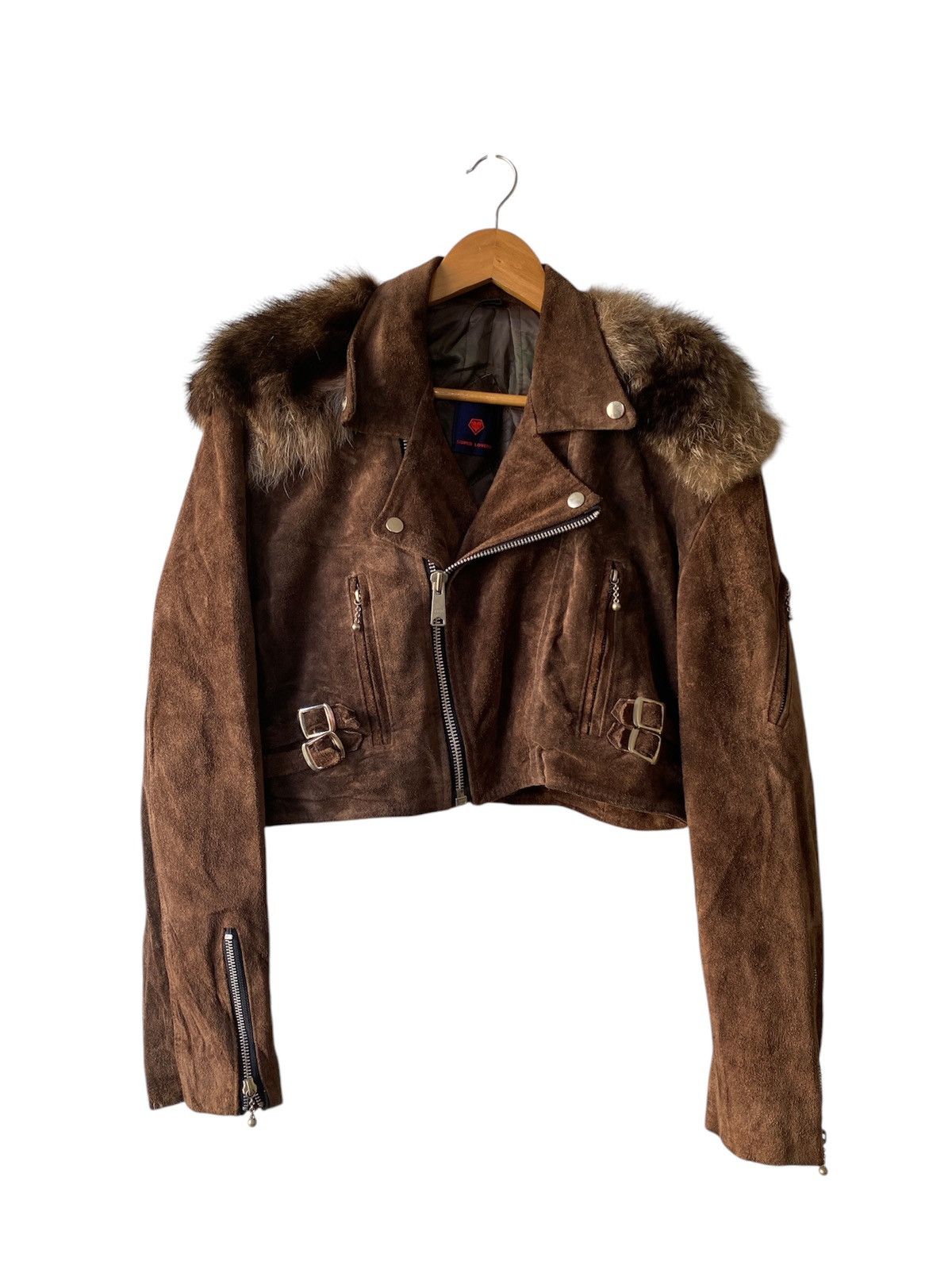 Le Grande Bleu (L.G.B.) × Seditionaries RARE!! Vintage Super Lovers Suede Leather Fur Cropped Jacket Size US M / EU 48-50 / 2 - 1 Thumbnail