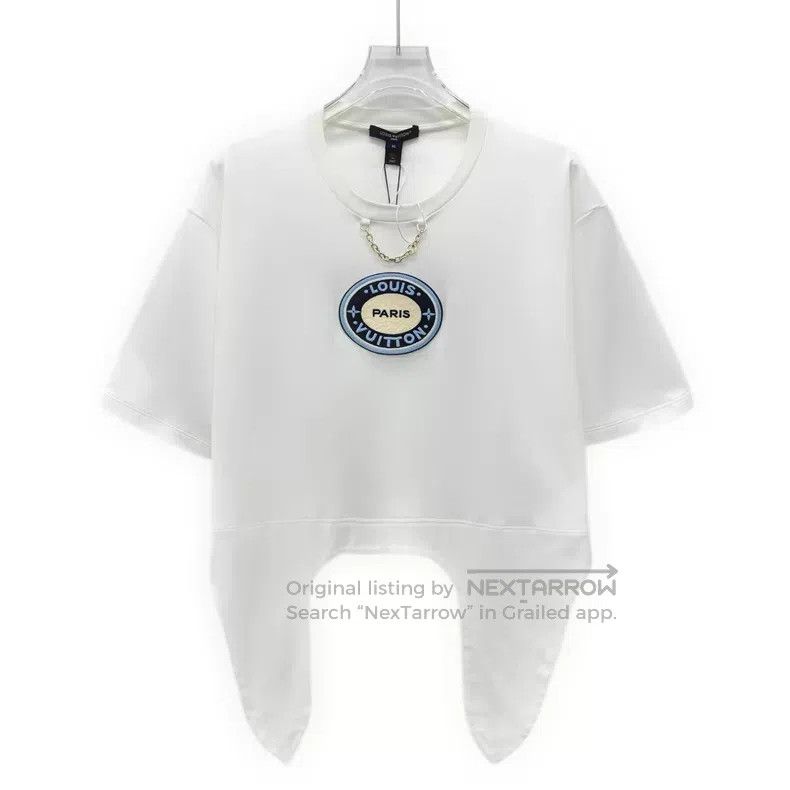 Louis Vuitton Louis Vuitton 24 White Logo Embroidered Cotton Irregular H Size XL / US 12-14 / IT 48-50 - 1 Thumbnail