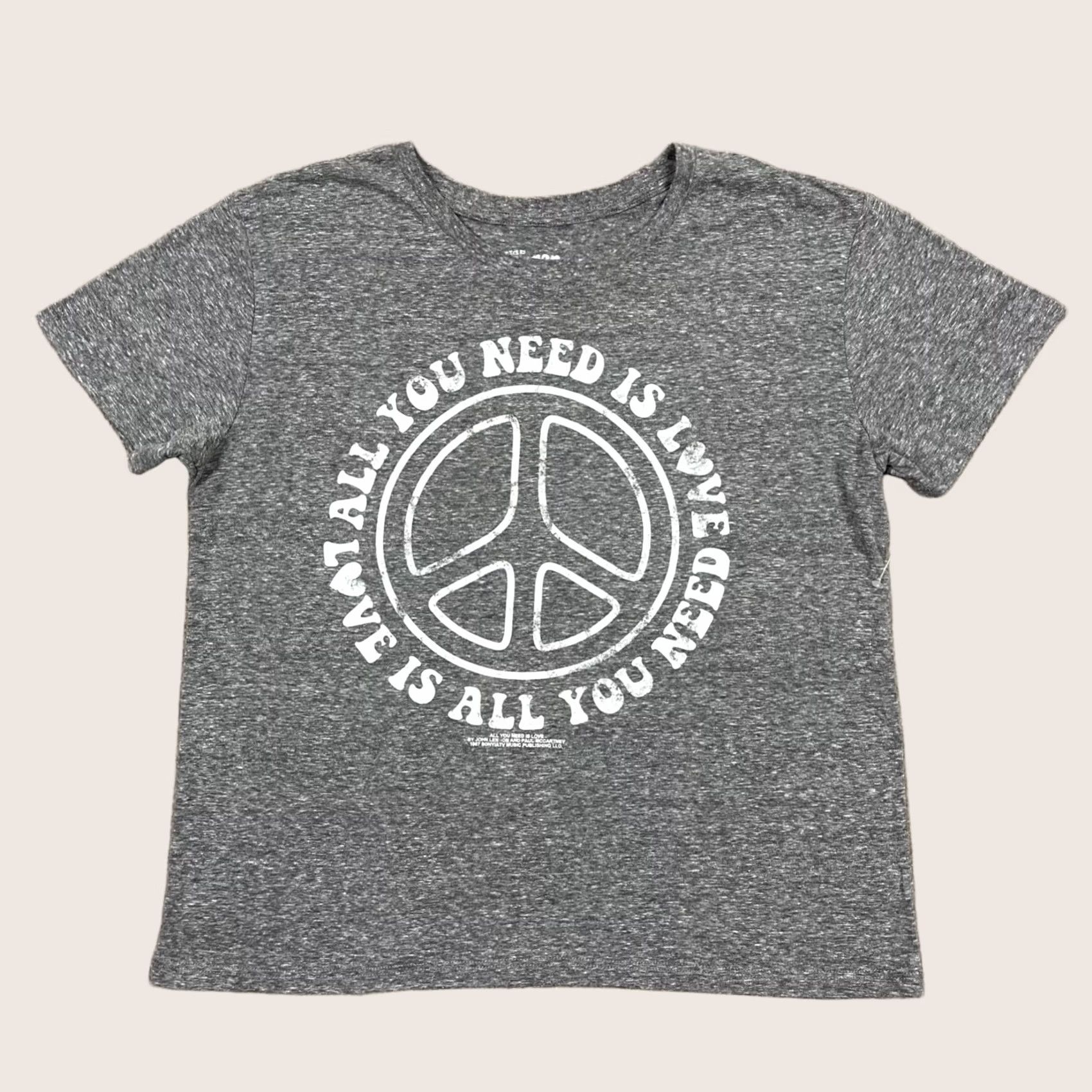 Vintage Jerry Leigh Love Shirt Women's XL Gray Short Sleeve Crop Casual T-Shirt Size XL / US 12-14 / IT 48-50 - 1 Thumbnail